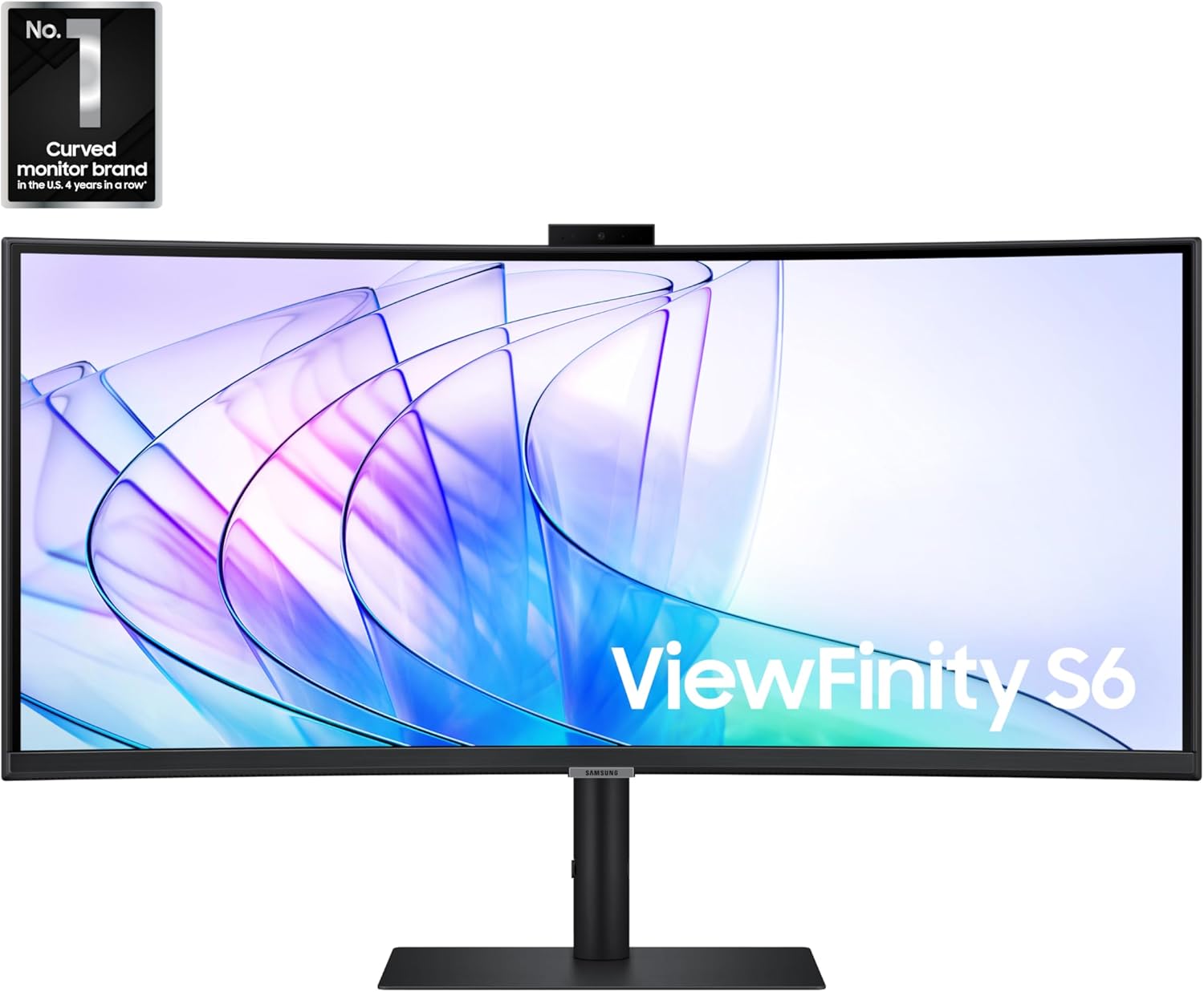 Samsung 34-Inch ViewFinity S65VC Series Ultra-WQHD Curved Computer Monitor, 100Hz, AMD FreeSync, HDR10, USB-C, Built-in Speaker, Camera, KVM Switch, Eye Care, Eco-Packaging, LS34C650VANXGO, Black image 2