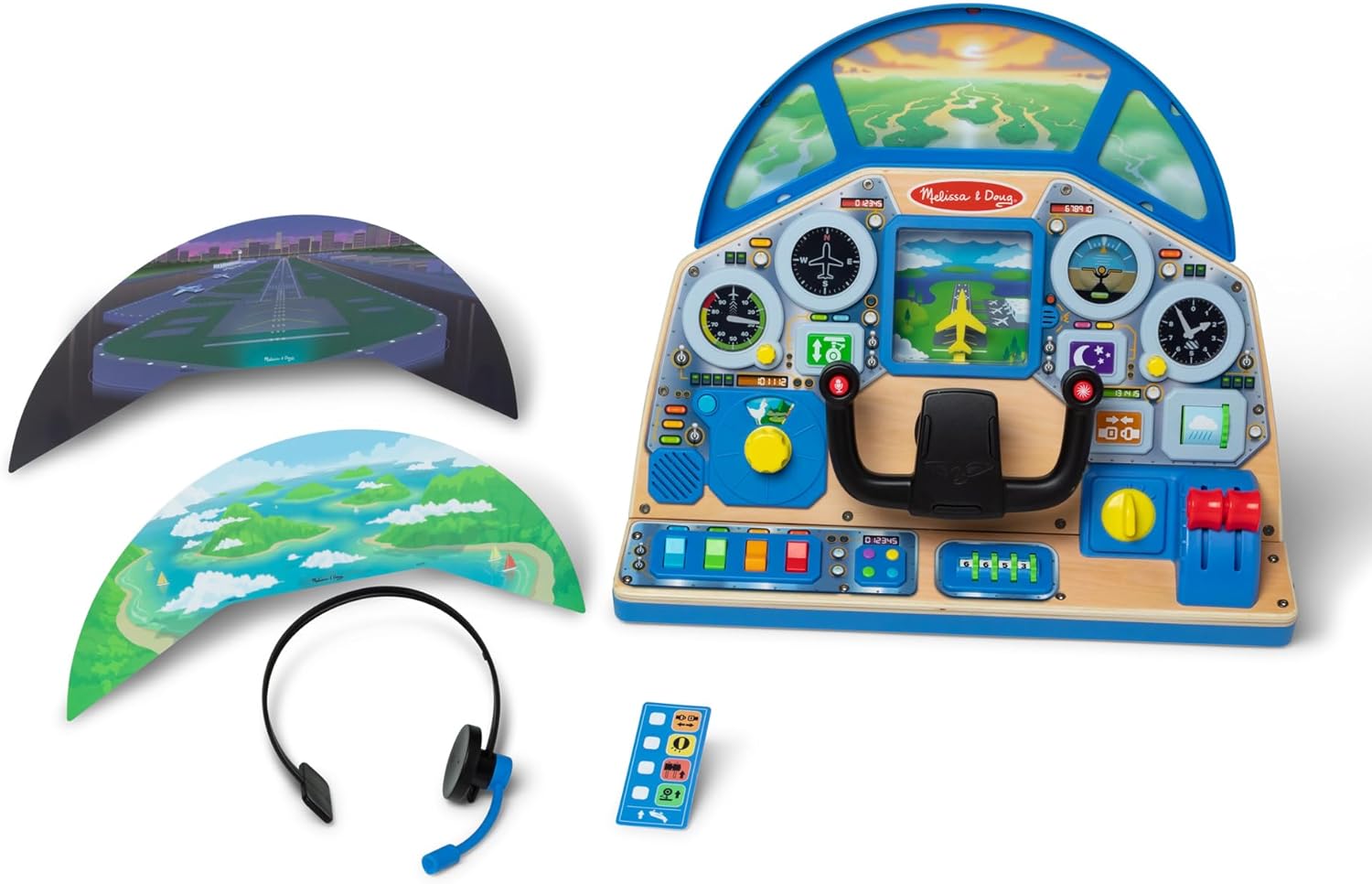 Melissa & Doug Jet Pilot Interactive Dashboard Wooden Toy for Boys and Girls Ages 3+ - FSC Certified image 4