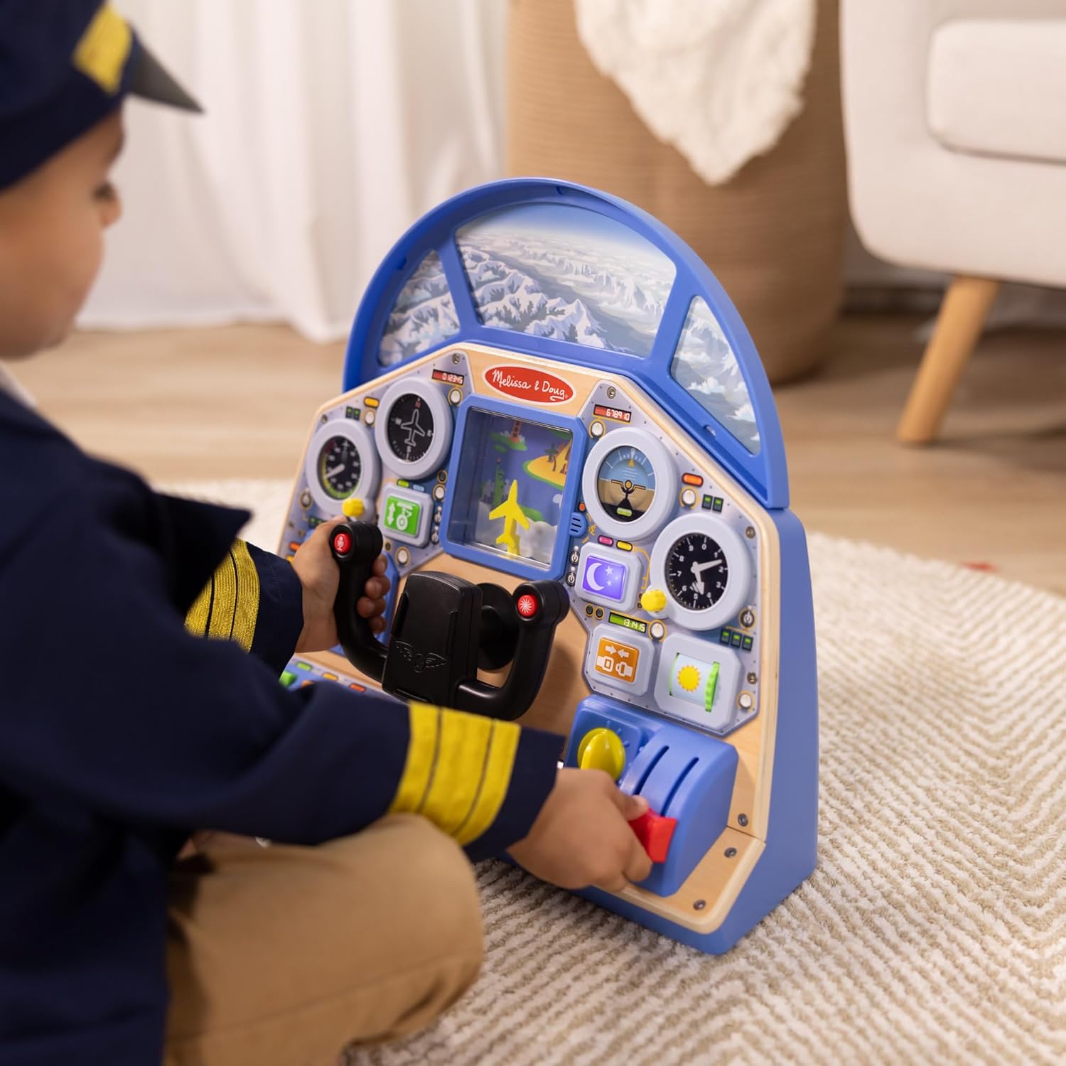 Melissa & Doug Jet Pilot Interactive Dashboard Wooden Toy for Boys and Girls Ages 3+ - FSC Certified image 5