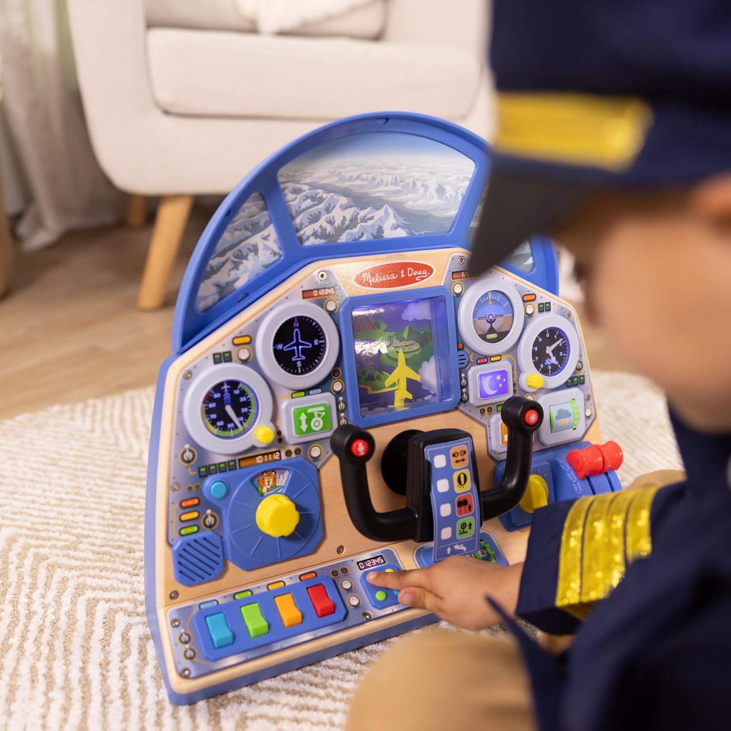 Melissa & Doug Jet Pilot Interactive Dashboard Wooden Toy for Boys and Girls Ages 3+ - FSC Certified image 6