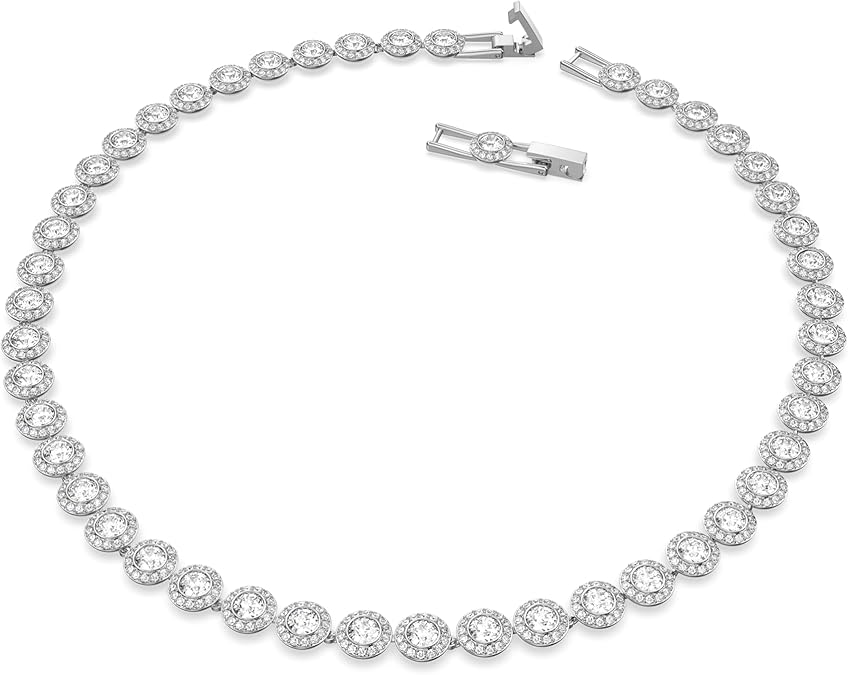 Swarovski Crystal Authentic Angelic All Around Set of Necklace, Bracelet and Earrings, White, Rhodium Finish- Women's Hypoallergenic Sparkling Jewelries - Nickel Free Crystal Jewelry Collection image 2