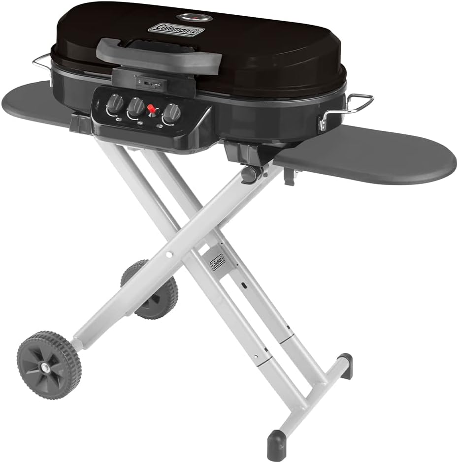 Coleman RoadTrip 285 Portable Stand-Up Propane Grill with 3 Adjustable Burners & Instastart Ignition, 20,000 BTUs of Power for Outdoor Cooking, Camping, Tailgating, Grilling, BBQs, & More image 1