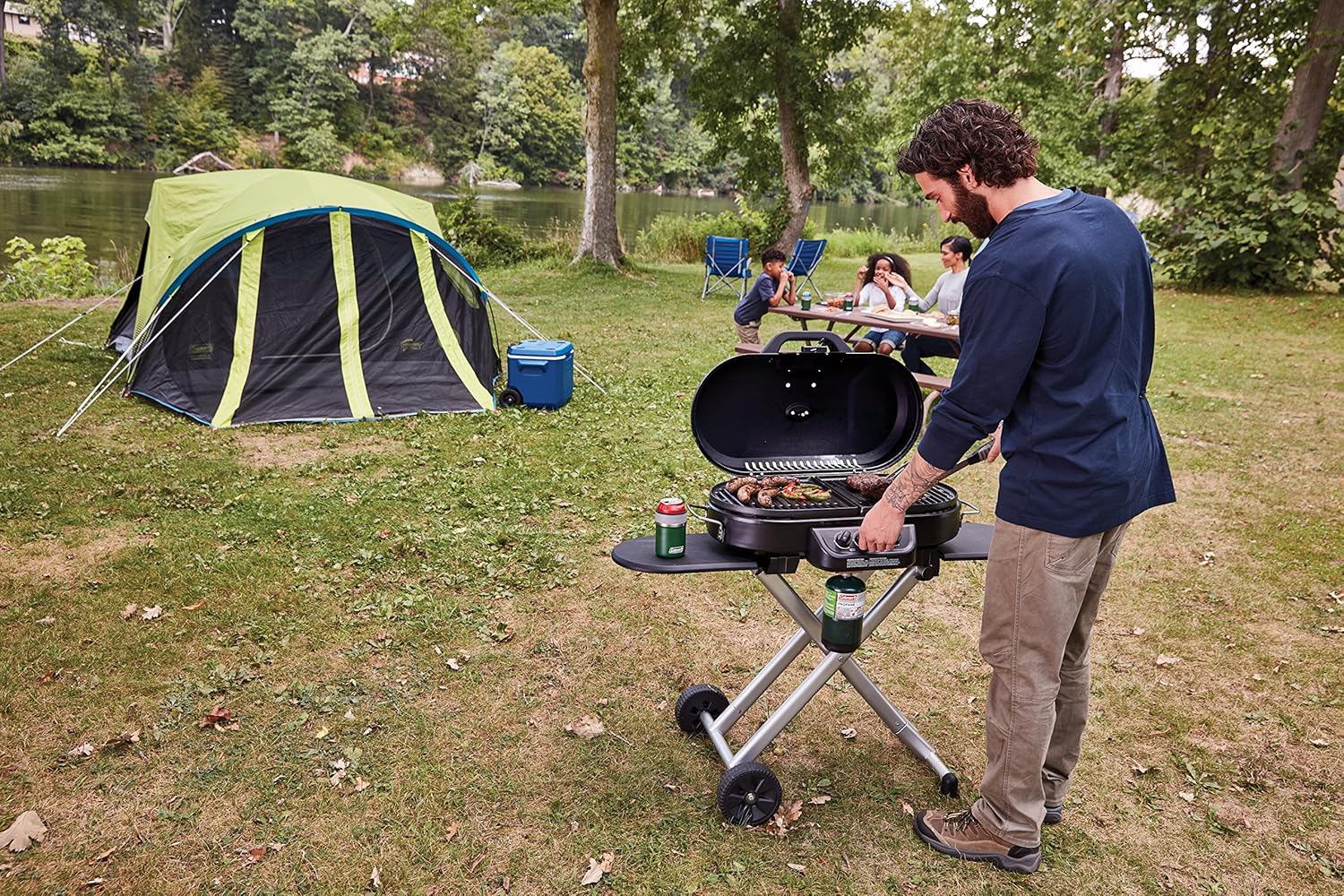 Coleman RoadTrip 285 Portable Stand-Up Propane Grill with 3 Adjustable Burners & Instastart Ignition, 20,000 BTUs of Power for Outdoor Cooking, Camping, Tailgating, Grilling, BBQs, & More image 7