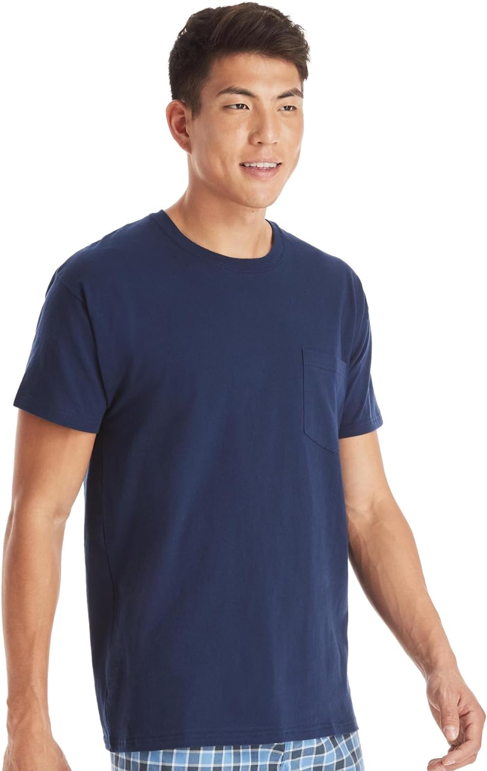 Hanes Men's Pocket Undershirt Pack, Cotton Crew Neck T-Shirt, Moisture Wicking Tee, Assorted 6-Pack image 2