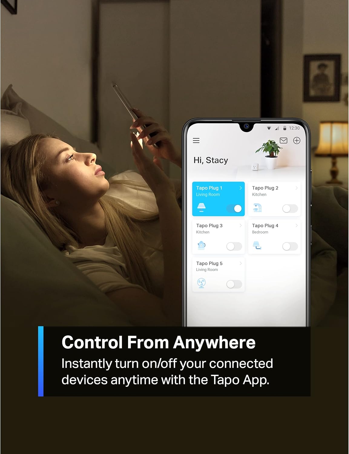 TP-Link Tapo Smart Plug Mini 15A, Smart Home Wi-Fi Plug, Super Easy Setup, Compatible with Alexa & Google Home, No Hub Required, UL Certified, 2.4G WiFi Only, White, Tapo P105(4-Pack) image 3