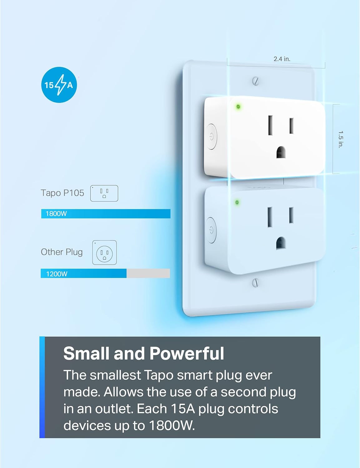 TP-Link Tapo Smart Plug Mini 15A, Smart Home Wi-Fi Plug, Super Easy Setup, Compatible with Alexa & Google Home, No Hub Required, UL Certified, 2.4G WiFi Only, White, Tapo P105(4-Pack) image 5