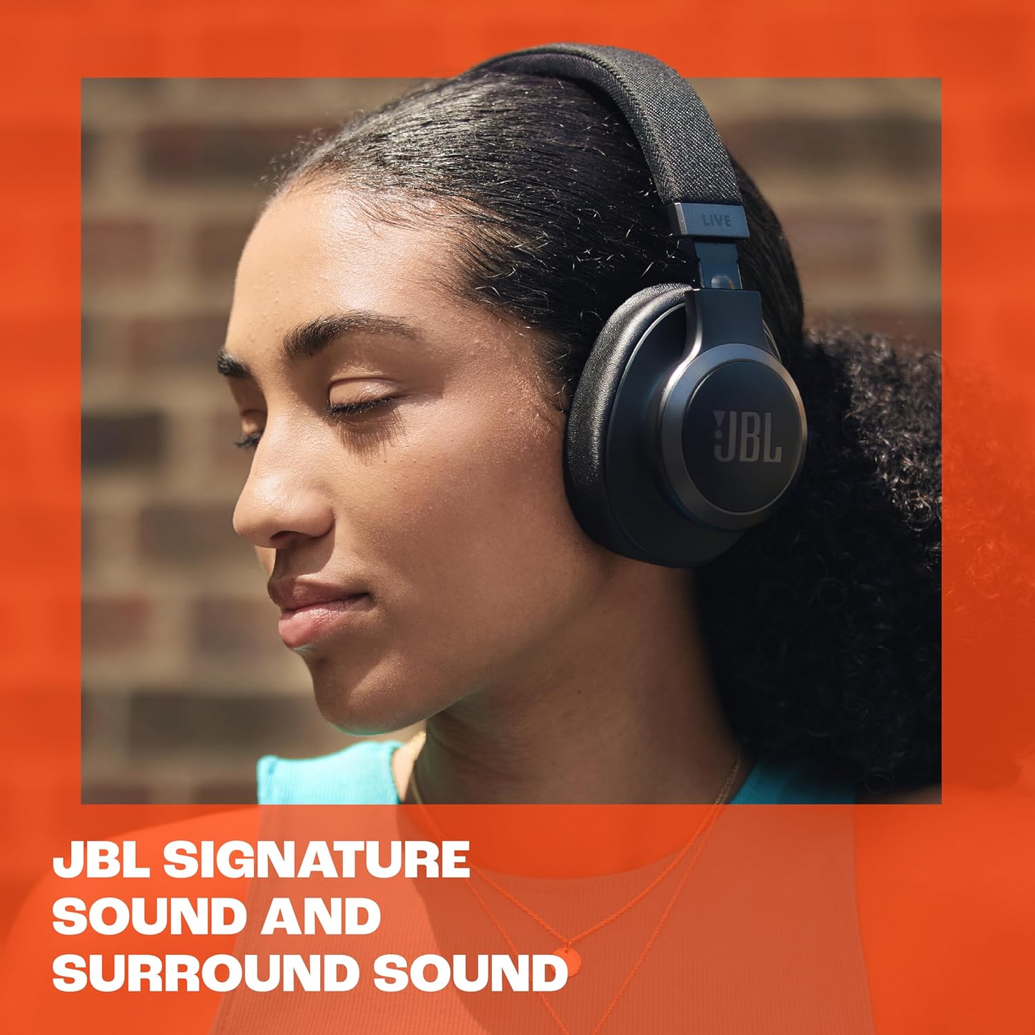 JBL Live 770NC - Wireless Over-Ear Headphones with True Adaptive Noise Cancelling with Smart Ambient, Up to 65 Hours of Battery Life, Comfort-fit Fabric Headband & Carrying Pouch (Blue) image 5