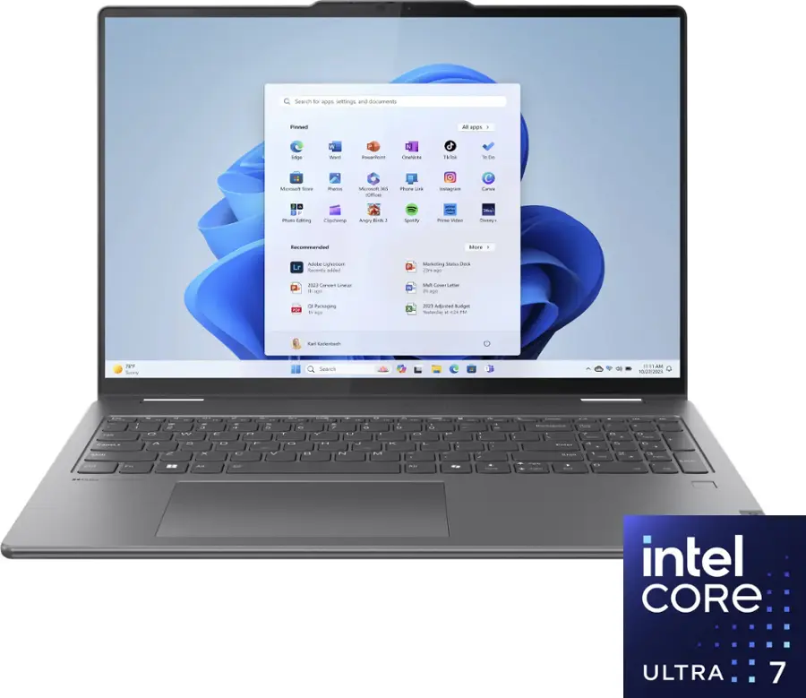 Lenovo - Yoga 7i 2-in-1 16" 2K Touchscreen Laptop - Intel Core Ultra 7 155U with 16GB Memory - 1TB SSD - Storm Grey image 1