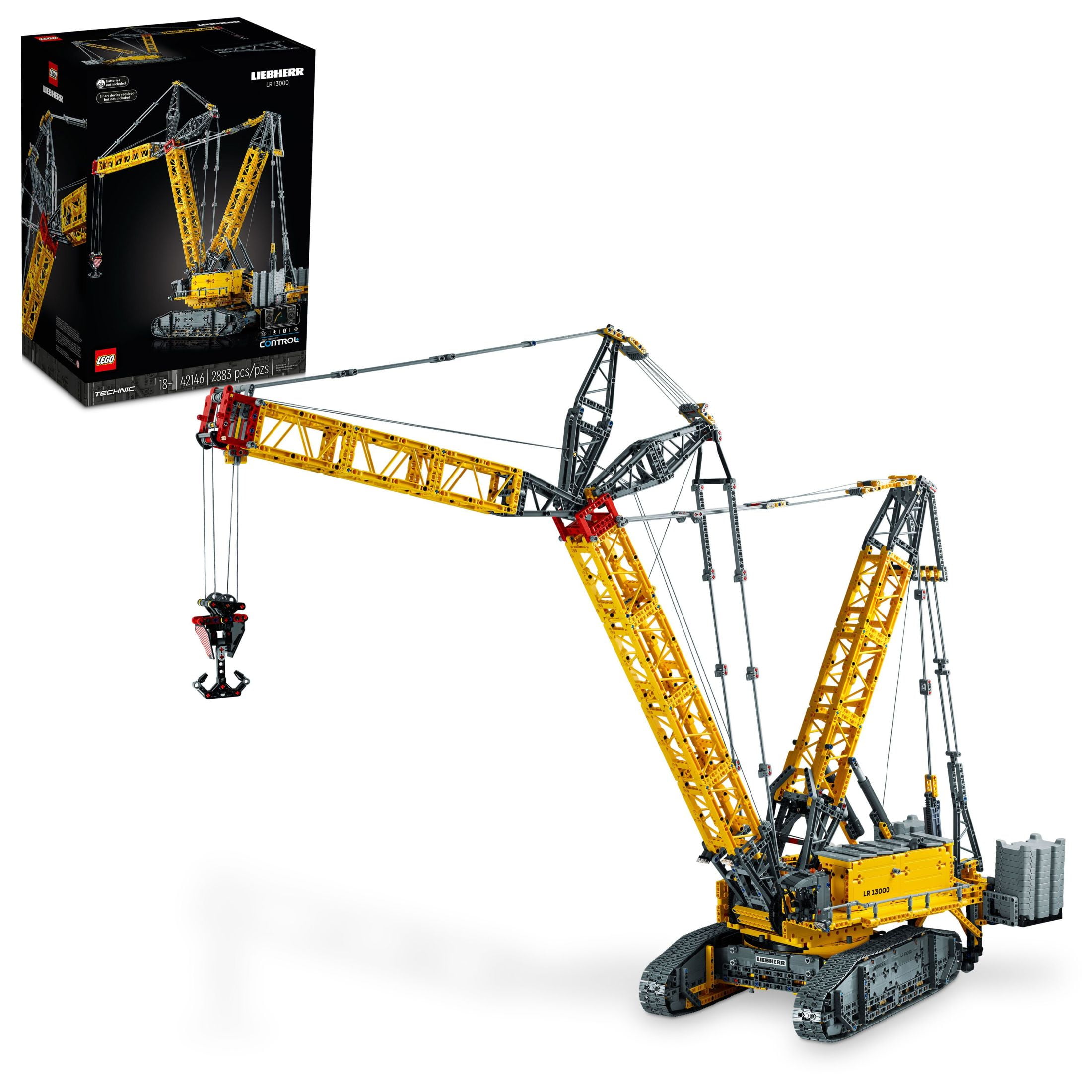 LEGO Technic Liebherr Crawler Crane LR 13000 42146 Advanced Building Kit for Adults, Build and Display this Model Crane, Incredible Details Including Winch System and Luffing Jib image 1