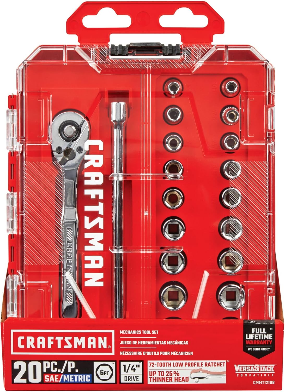 CRAFTSMAN Mechanics Tool Set, 1/4 Inch Drive, 20 Piece (CMMT12108) image 5