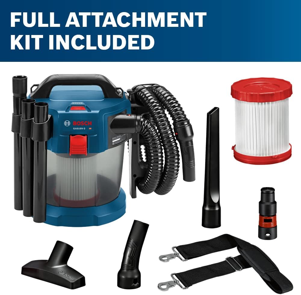 BOSCH GAS18V-3N 18 V 2.6-Gallon Wet/Dry Vacuum Cleaner with HEPA Filter (Bare Tool) image 11