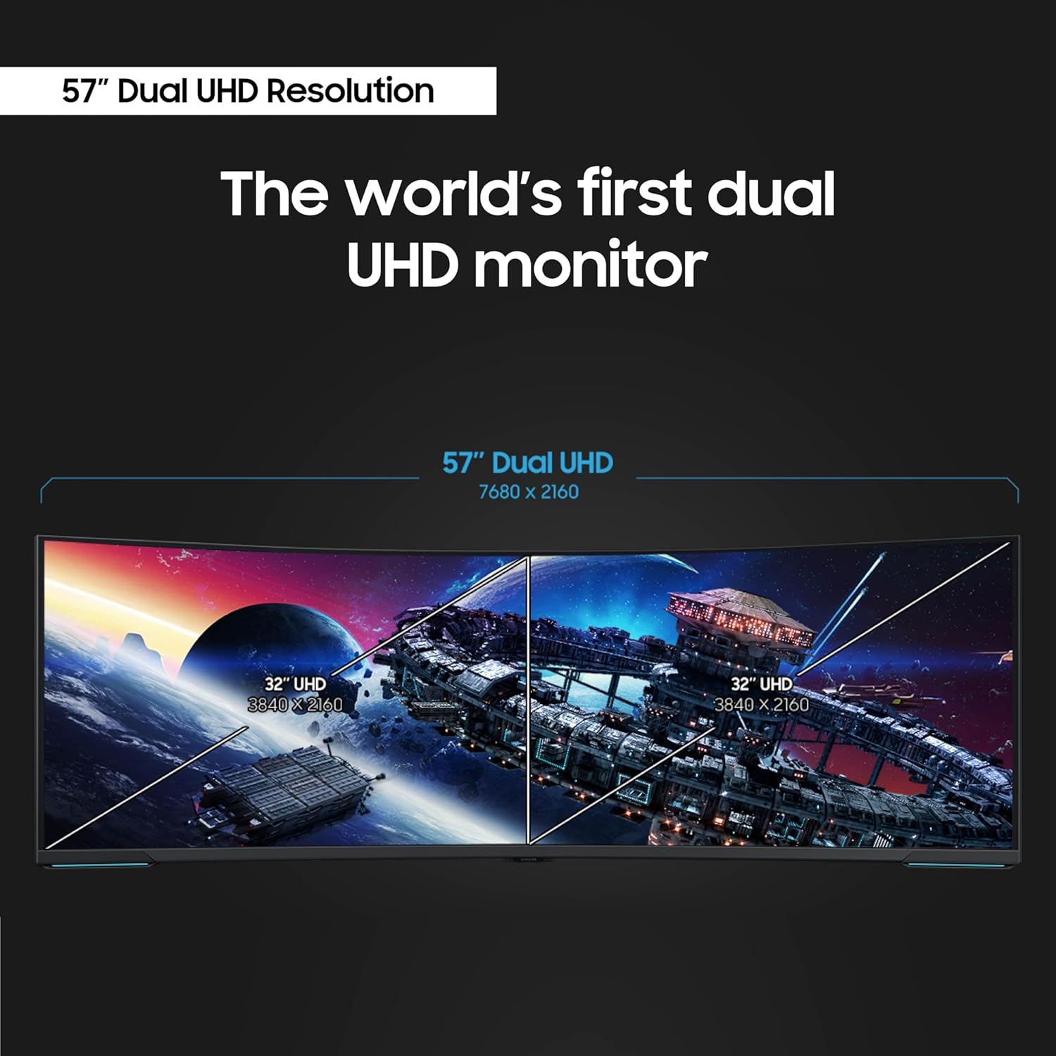 Samsung 57" Odyssey Neo G9 Series Dual 4K UHD 1000R Curved Gaming Monitor, 240Hz, 1ms with DisplayPort 2.1, Quantum Mini-LED, DisplayHDR 1000, AMD FreeSync Premium Pro, LS57CG952NNXZA image 5