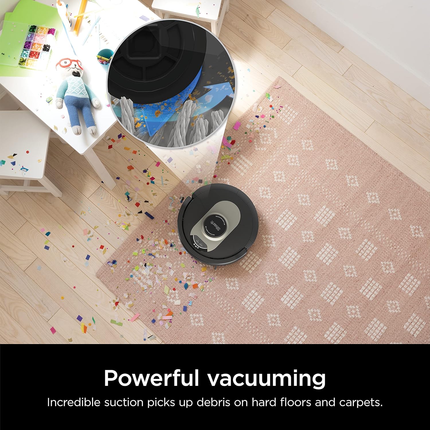 Shark AV2501AE AI Robot Vacuum with XL HEPA Self-Empty Base, Bagless, 60-Day Capacity, LIDAR Navigation, Perfect for Pet Hair, Compatible with Alexa, Wi-Fi Connected, Carpet & Hard Floor, Black image 2