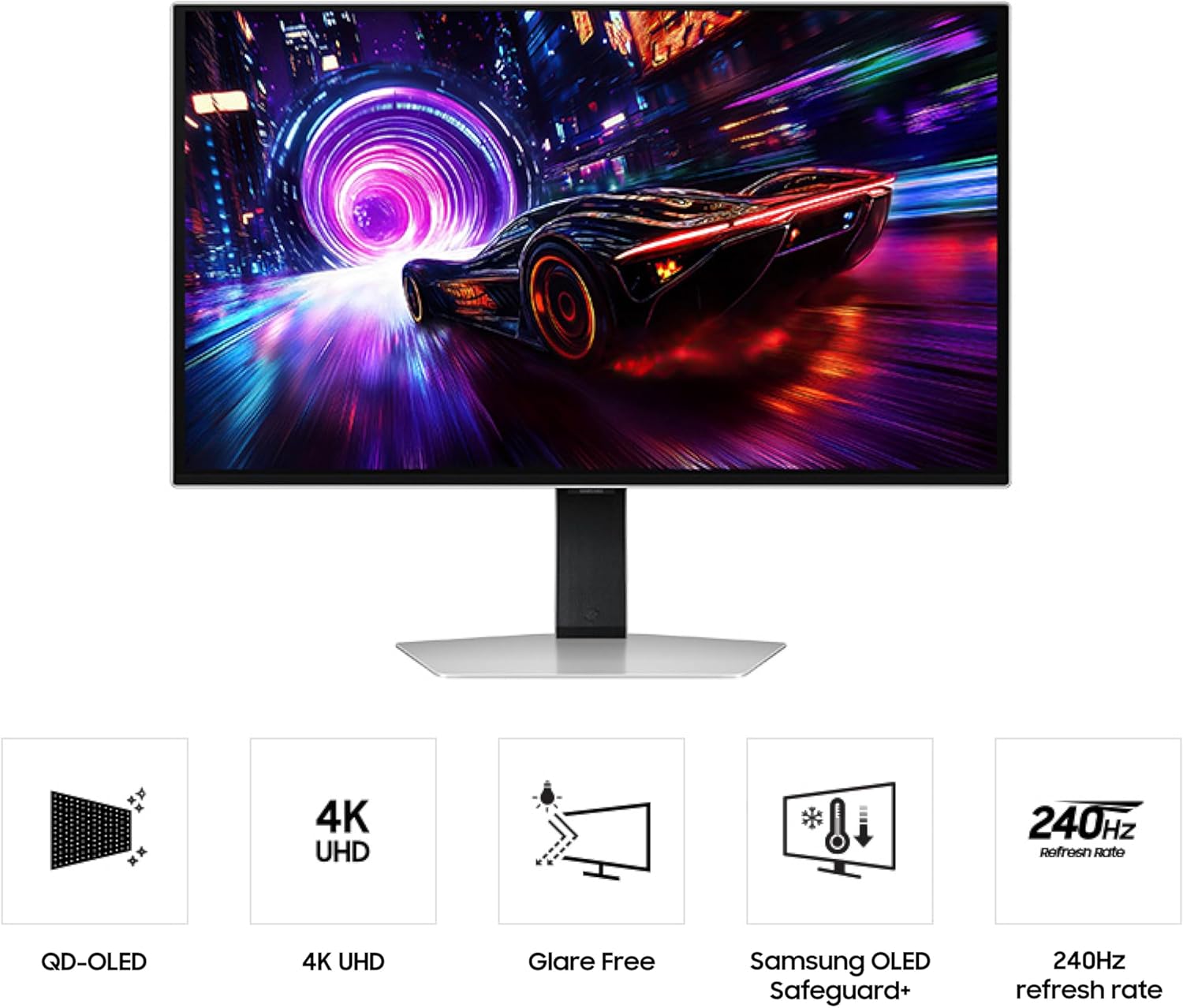 SAMSUNG 27-inch Odyssey QD-OLED G8 (G81SF), 4K, 240Hz, Gaming Monitor, 0.03ms Response Time, DisplayHDR True Black 400, AMD FreeSync™ Premium Pro, Ergonomic Stand, LS27FG810SNXZA, 2025 image 2