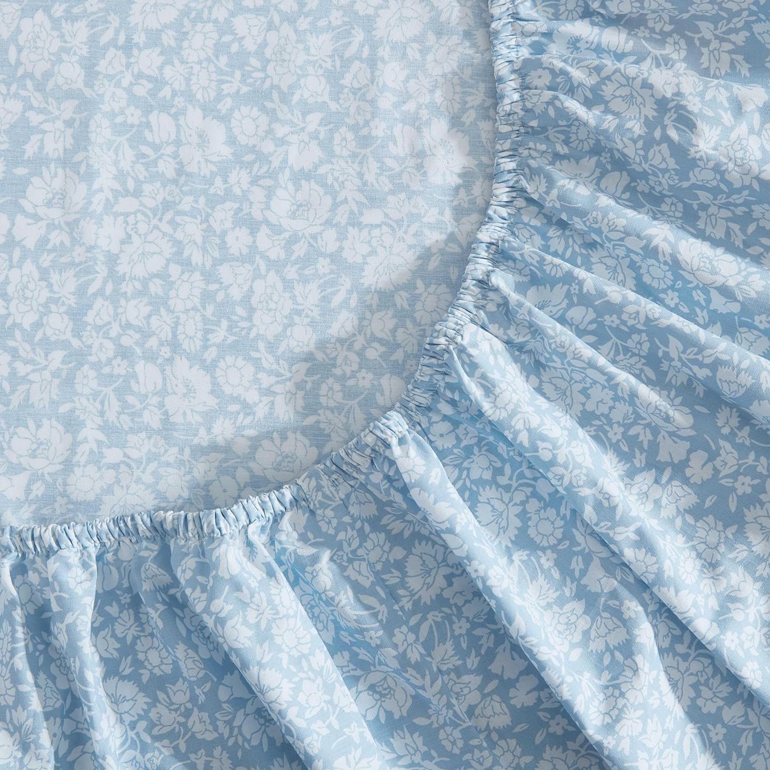 Laura Ashley - Twin Bed Sheets, Cotton Percale Bedding with Matching Pillowcase, Crisp & Cool Bed Set with Deep Pocket, Oeko-Tex Certified, Dorm Essentials (Heirloom Ditzy Blue) image 6