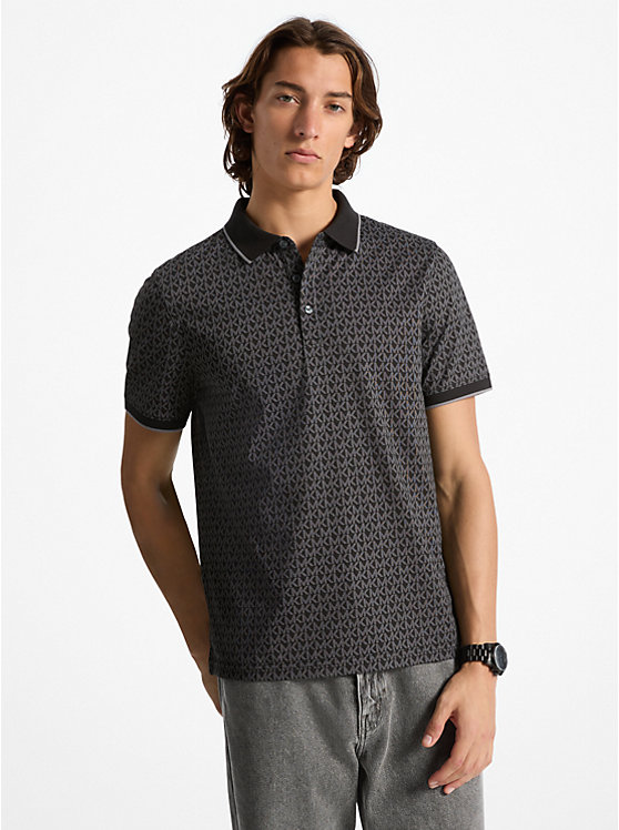 Greenwich Signature Logo Print Cotton Polo Shirt image 1