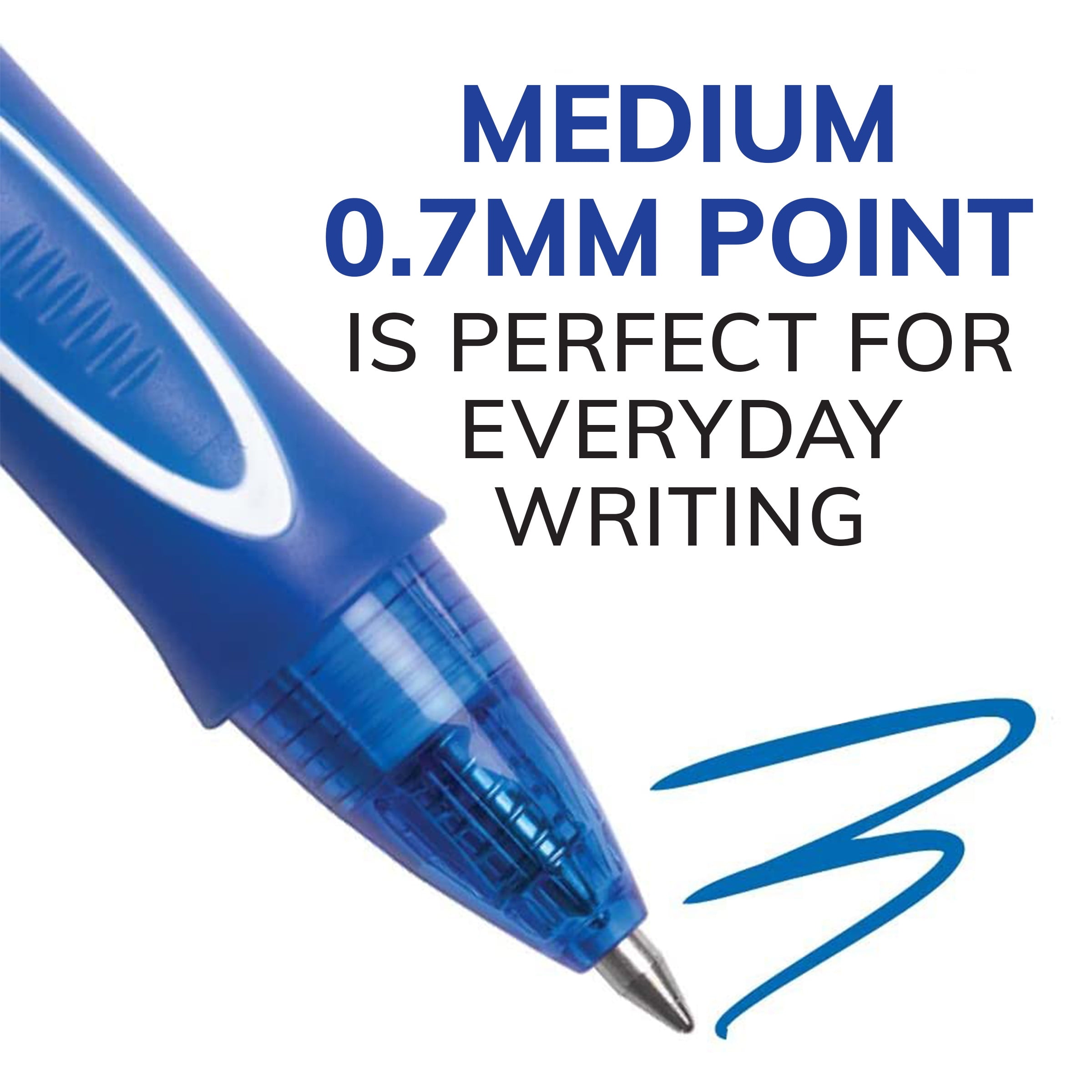 BIC Gel-ocity Retractable Quick Dry Gel Pen, Medium Point, 0.7mm, Blue Ink, 12 Count image 4