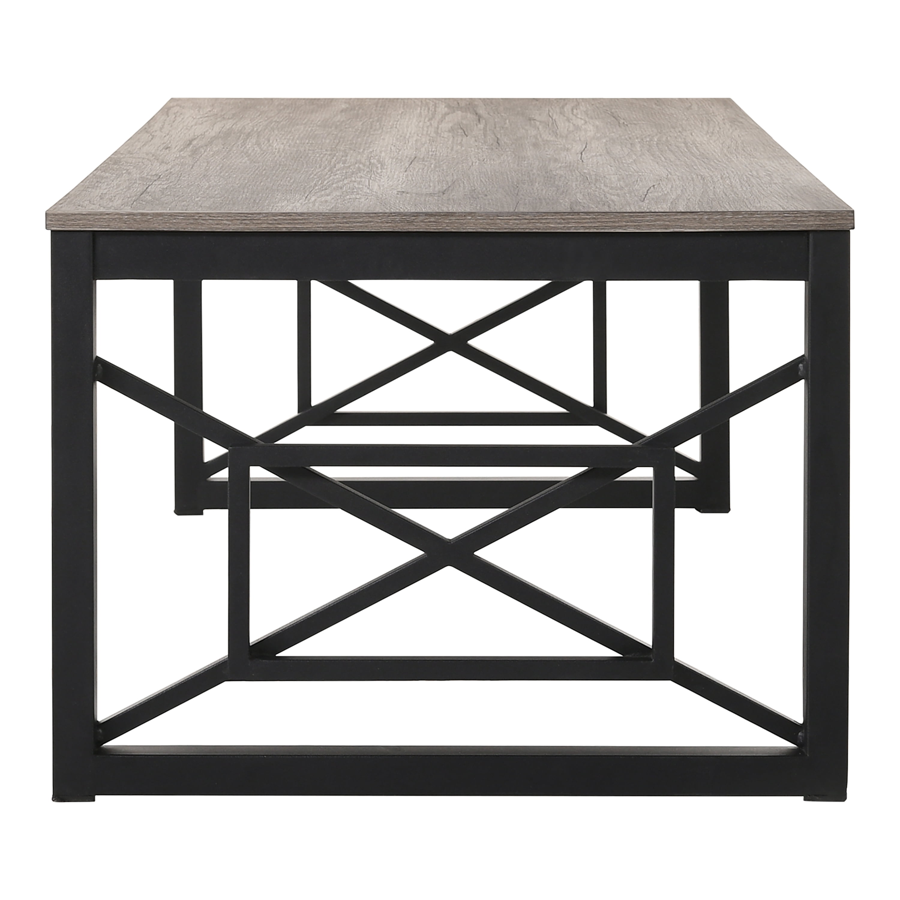 Furniture of America Dexter Wood Top and Metal Gray 2-Piece Coffee Table Set image 5