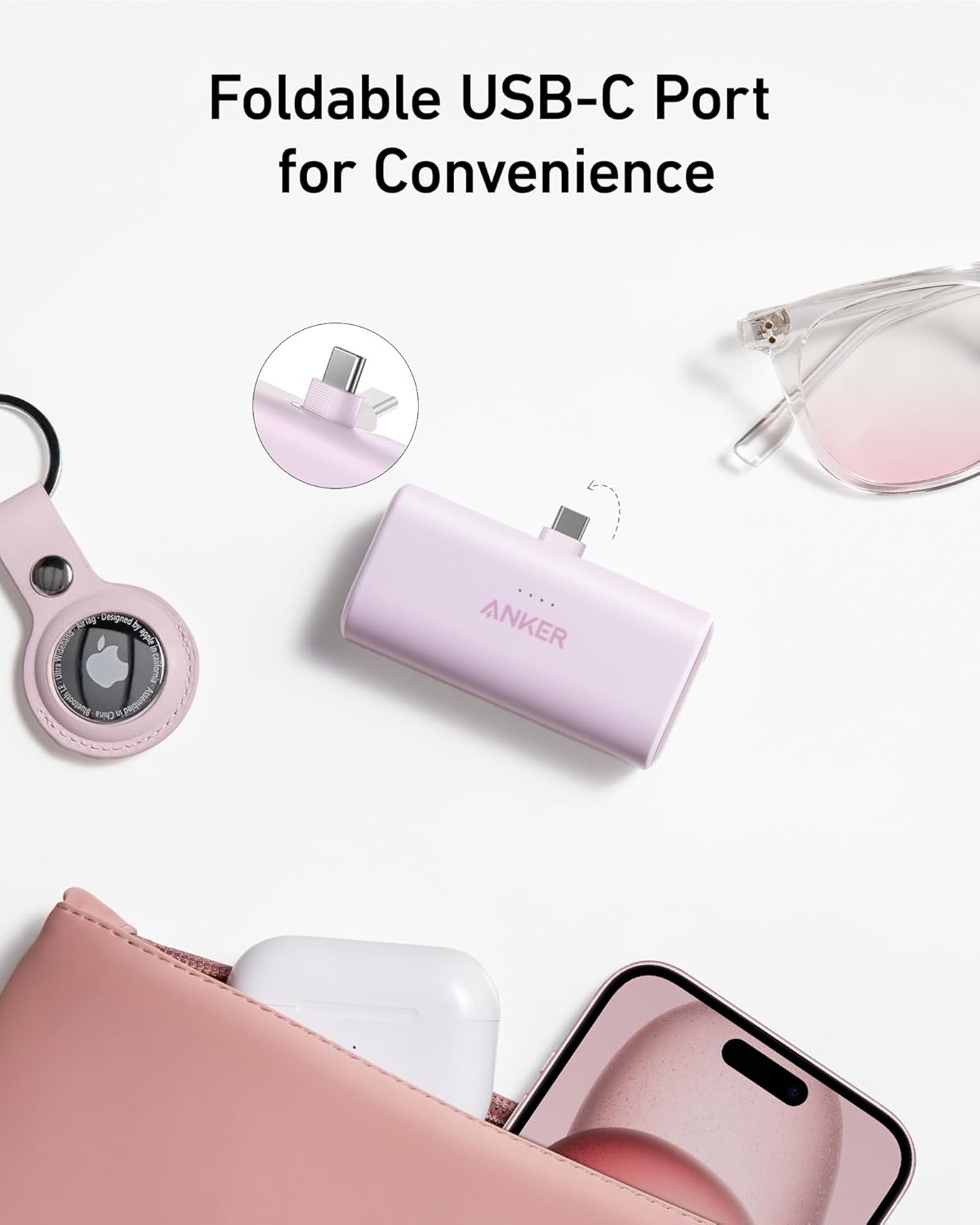 Anker Nano Power Bank with Built-in USB-C Connector, 5,000mAh Portable Charger 22.5W, for iPhone 16/15 Series, Samsung, iPad Pro/Air, and More image 3