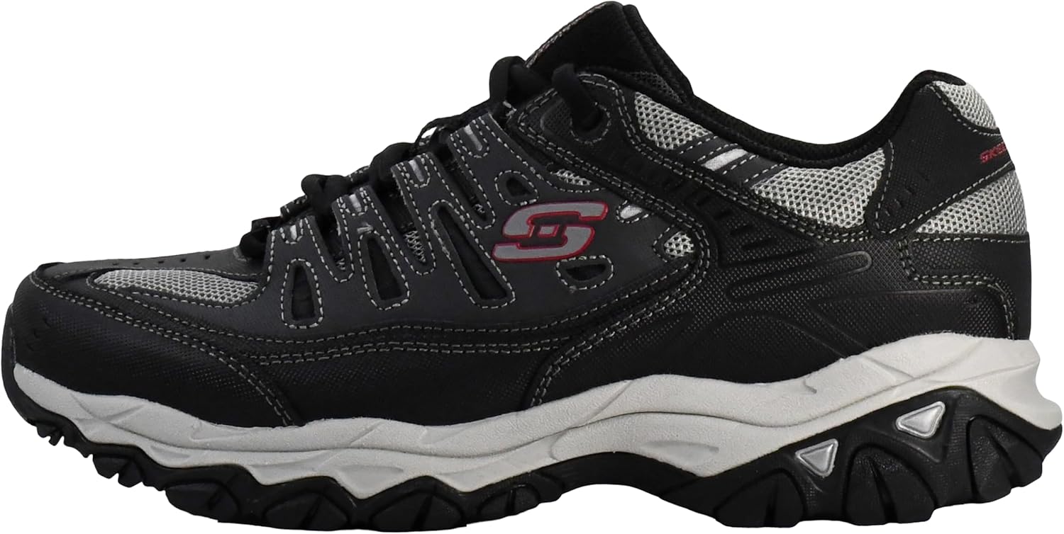 Skechers Men's Afterburn M. Fit Fashion Sneakers – Leather Upper, Memory Foam Insole, Rubber Outsole image 7