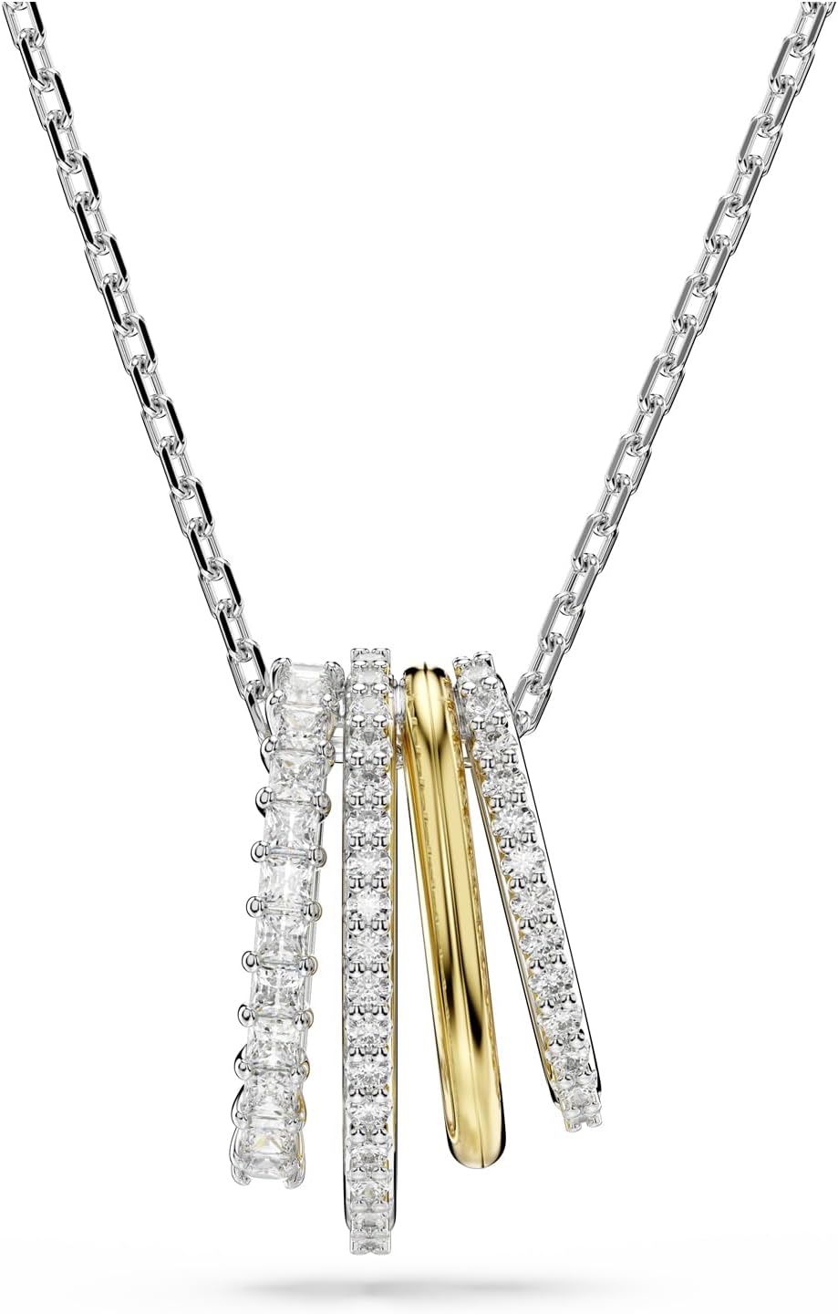 Swarovski Hyperbola Pendant, Mixed Cuts, Clear, Mixed Metal Finish image 1
