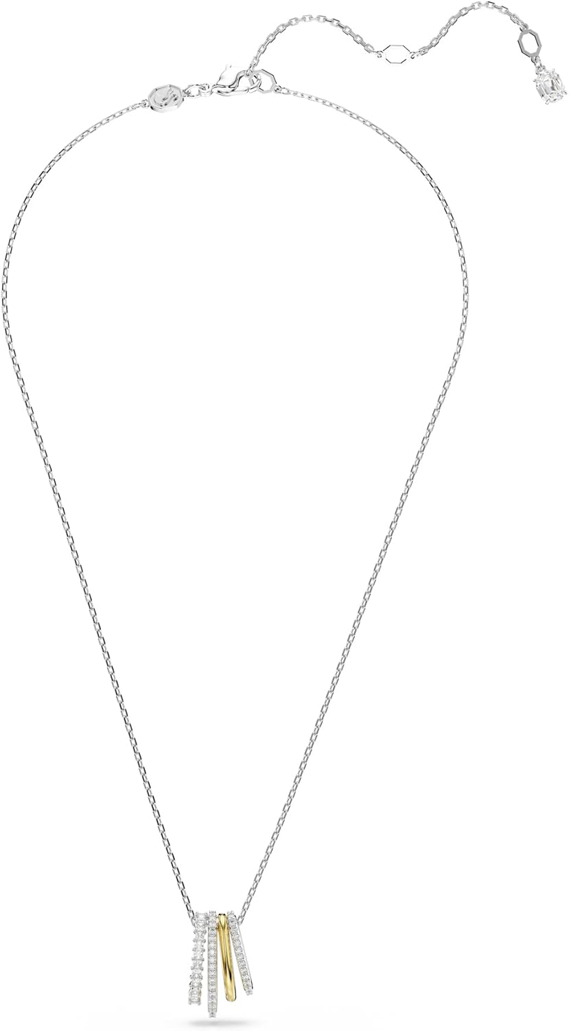 Swarovski Hyperbola Pendant, Mixed Cuts, Clear, Mixed Metal Finish image 2