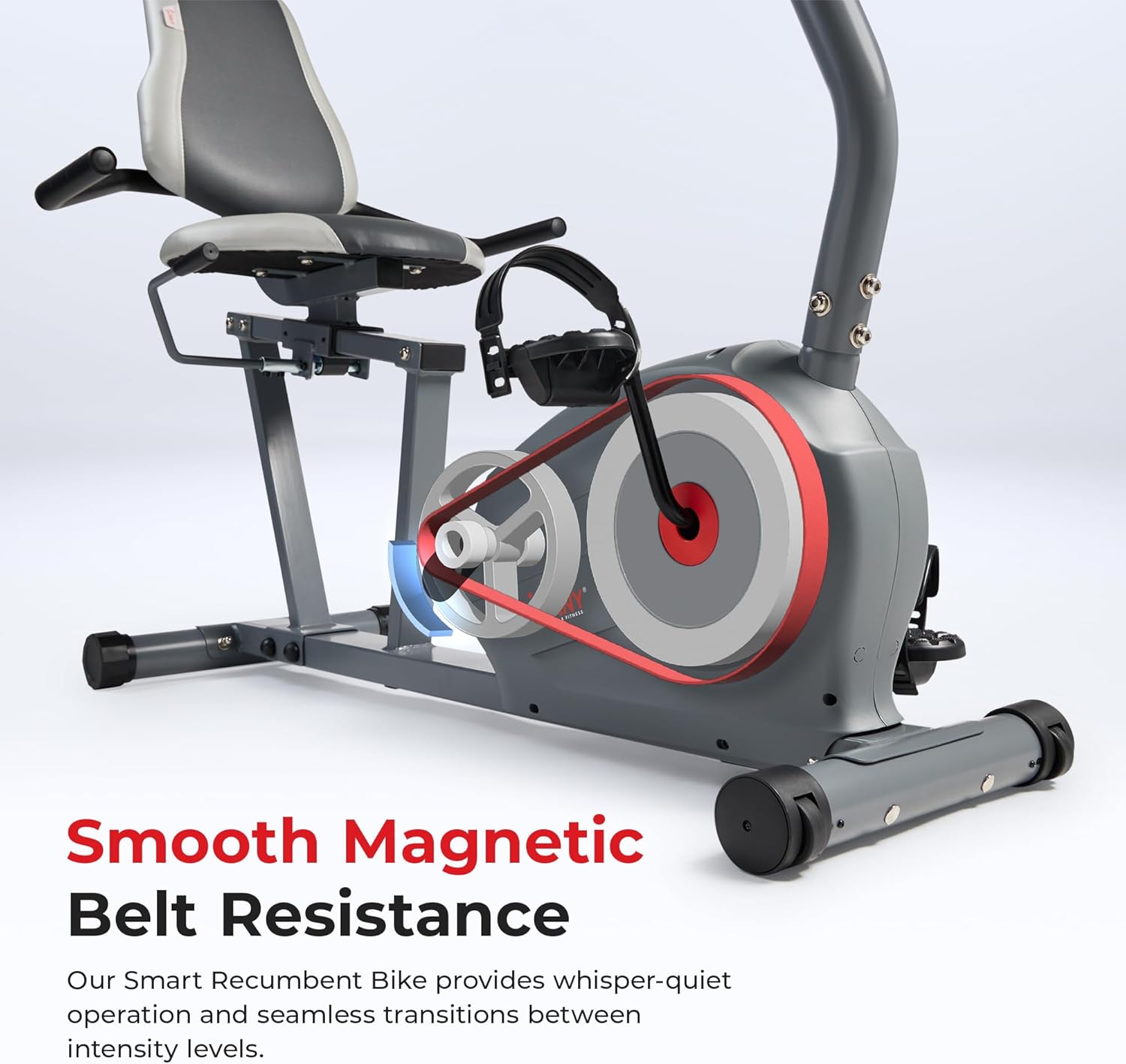 Sunny Health & Fitness Essentials Series Magnetic Smart Recumbent Bike with Exclusive SunnyFit App Enhanced Bluetooth Connectivity – SF-RB422003 image 2