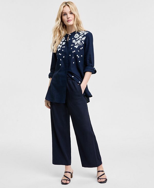 Women's Floral Puff-Print Tunic image 2