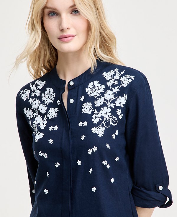 Women's Floral Puff-Print Tunic image 3