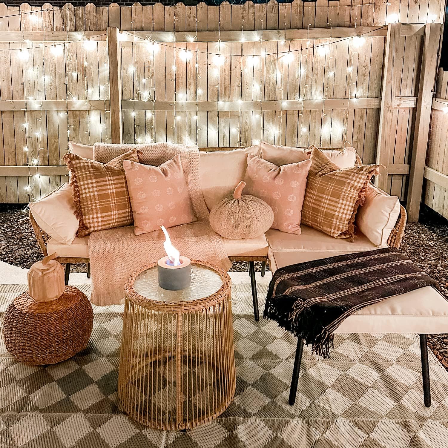 YITAHOME 3 Pieces Patio Furniture Set, Outdoor Wicker Conversation Sectional L-Shaped Sofa with 4 Seater for Backyard, Porch, Boho Detachable Lounger with Cushions and Coffee Table - Beige image 3