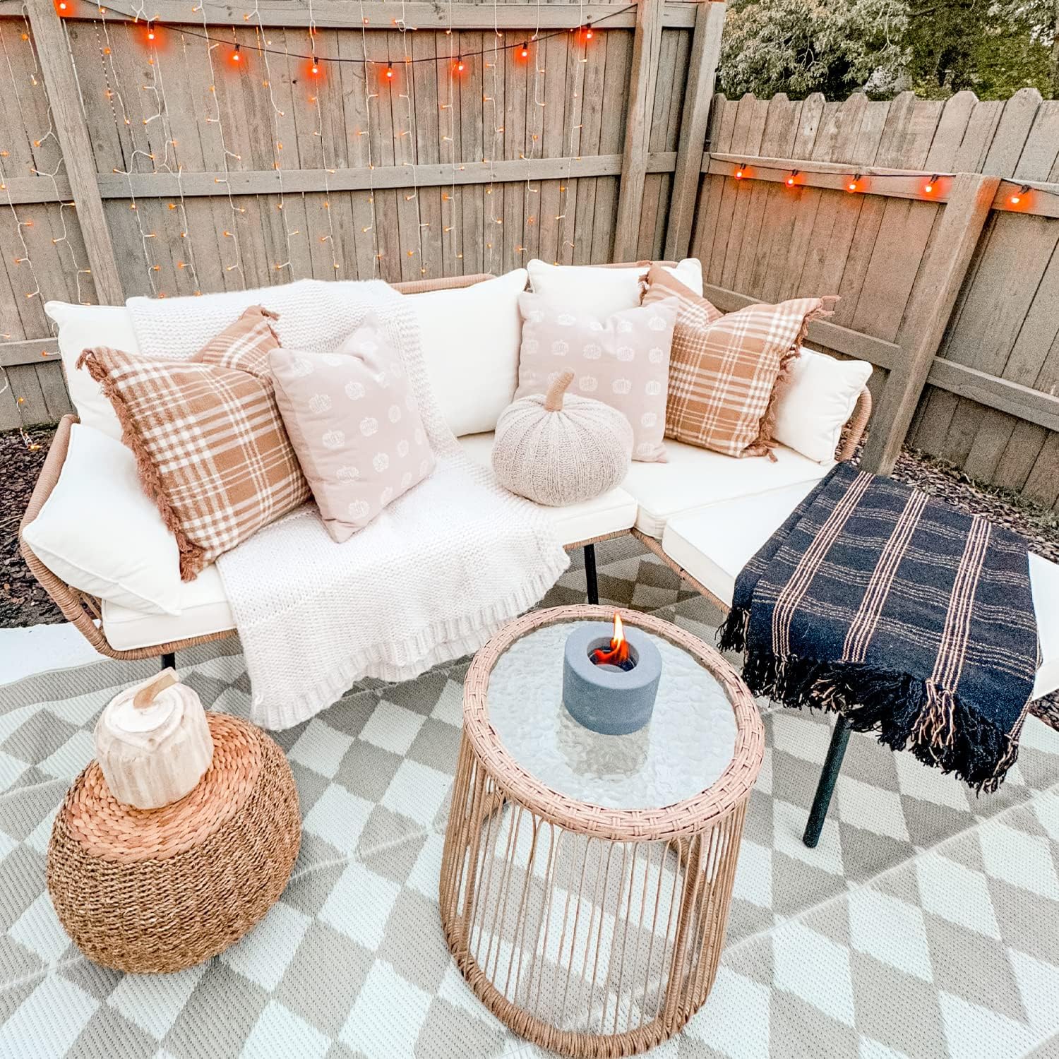 YITAHOME 3 Pieces Patio Furniture Set, Outdoor Wicker Conversation Sectional L-Shaped Sofa with 4 Seater for Backyard, Porch, Boho Detachable Lounger with Cushions and Coffee Table - Beige image 6