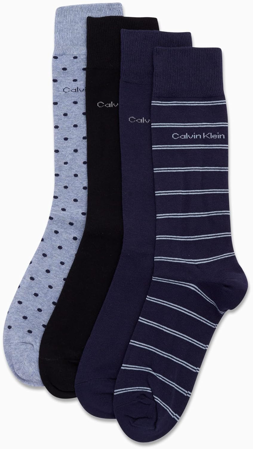 Calvin Klein Men's Dress Socks - 4 Pack Soft Cotton Blend, Striped Crew Socks - Casual Long Work Socks for Men (Sizes: 7-12) image 4