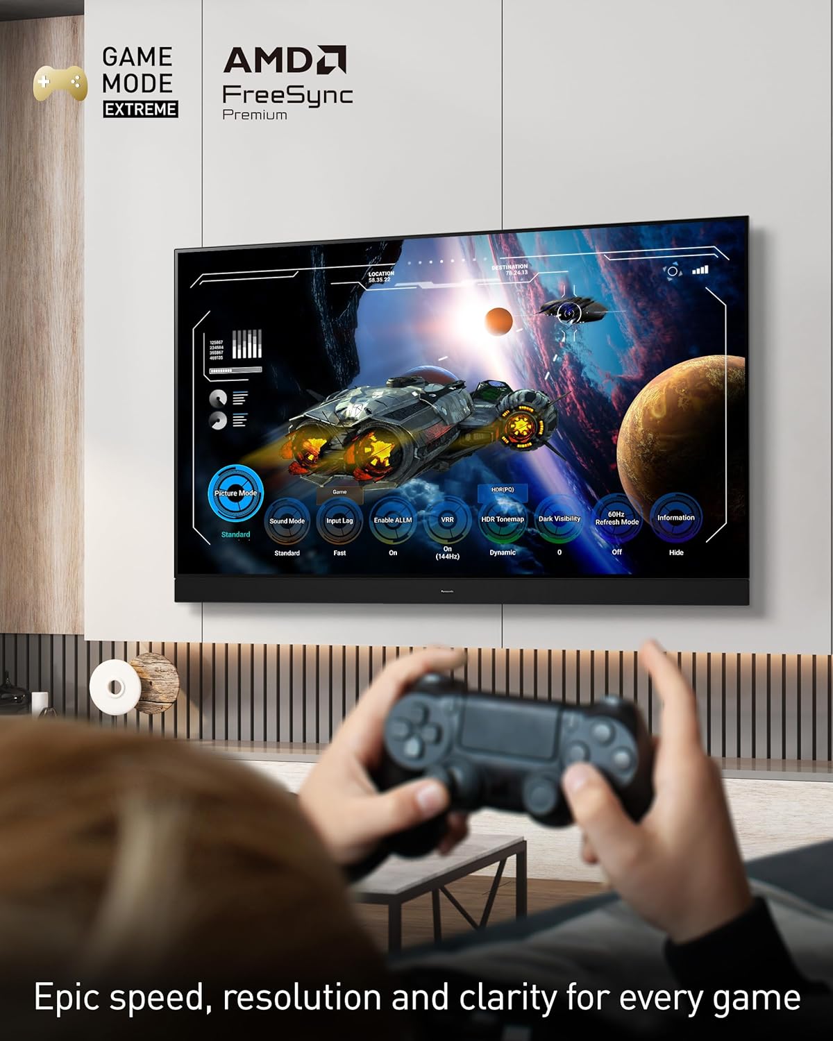Panasonic W95 Series 75-inch Mini LED 4K Ultra HD Smart Fire TV, Sport Stadium Mode, ATSC3.0, Dolby Vision IQ, Dolby Atmos, HDR10+ Adaptive, Press and Ask Alexa, 144Hz, Wall-mountable - 75W95AP image 7