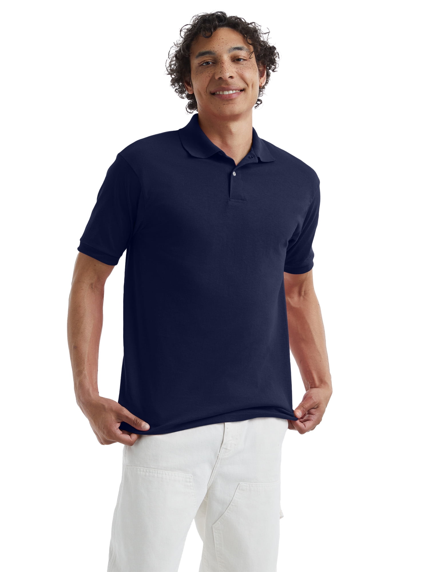 Hanes Men's EcoSmart Polo Shirt, Sizes S-3XL image 1