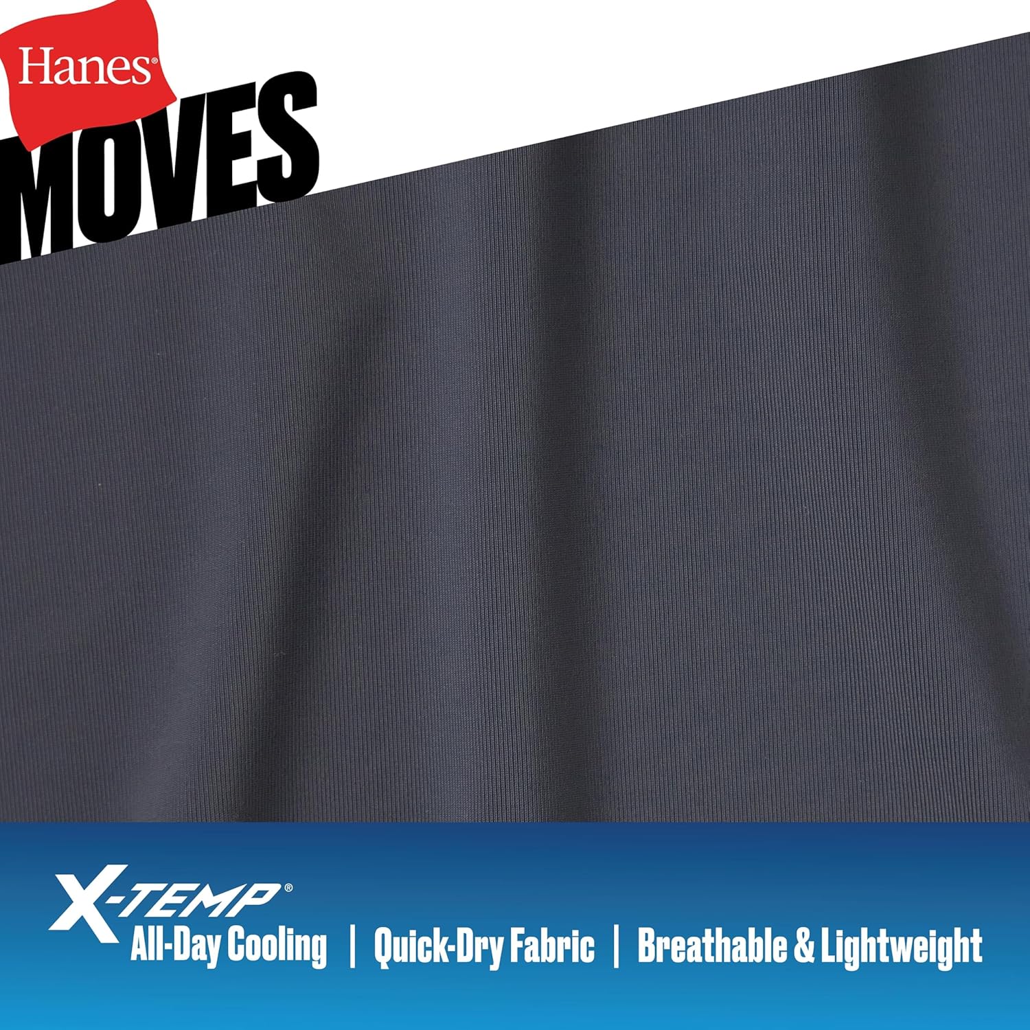 Hanes Men's Moves Breathable Mesh Back T-Shirt, X-Temp Moisture-Wicking Tee, White or Black/Grey, 3-Pack image 4