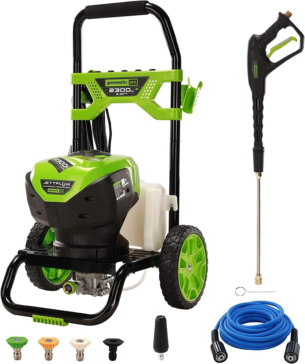 Greenworks 2300 PSI TruBrushless (2.3 GPM) Electric Pressure Washer, 25’ Hose, Quick Connect Wand, 15, 24, 40 Degree Soap and Turbo Nozzle image 1
