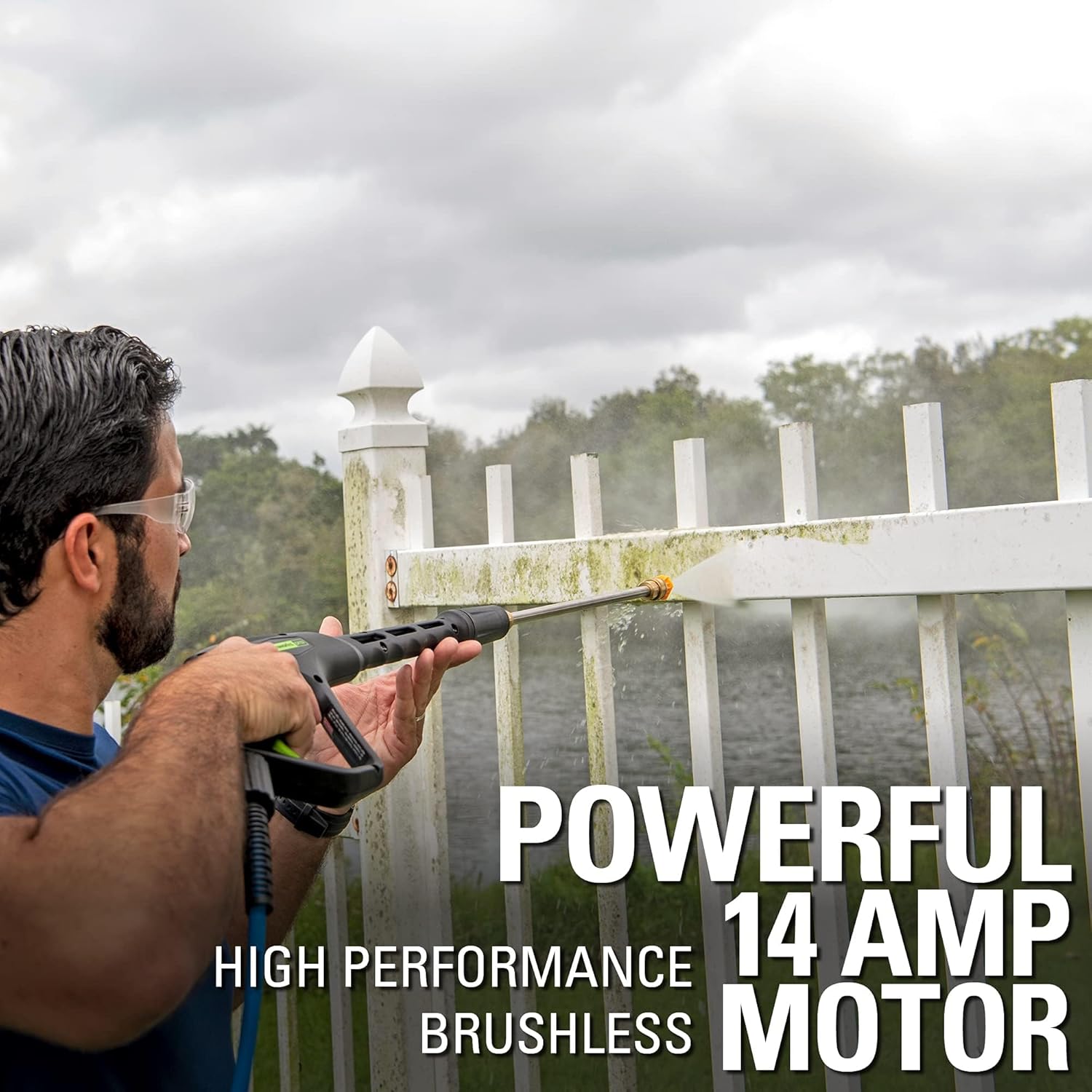 Greenworks 2300 PSI TruBrushless (2.3 GPM) Electric Pressure Washer, 25’ Hose, Quick Connect Wand, 15, 24, 40 Degree Soap and Turbo Nozzle image 4