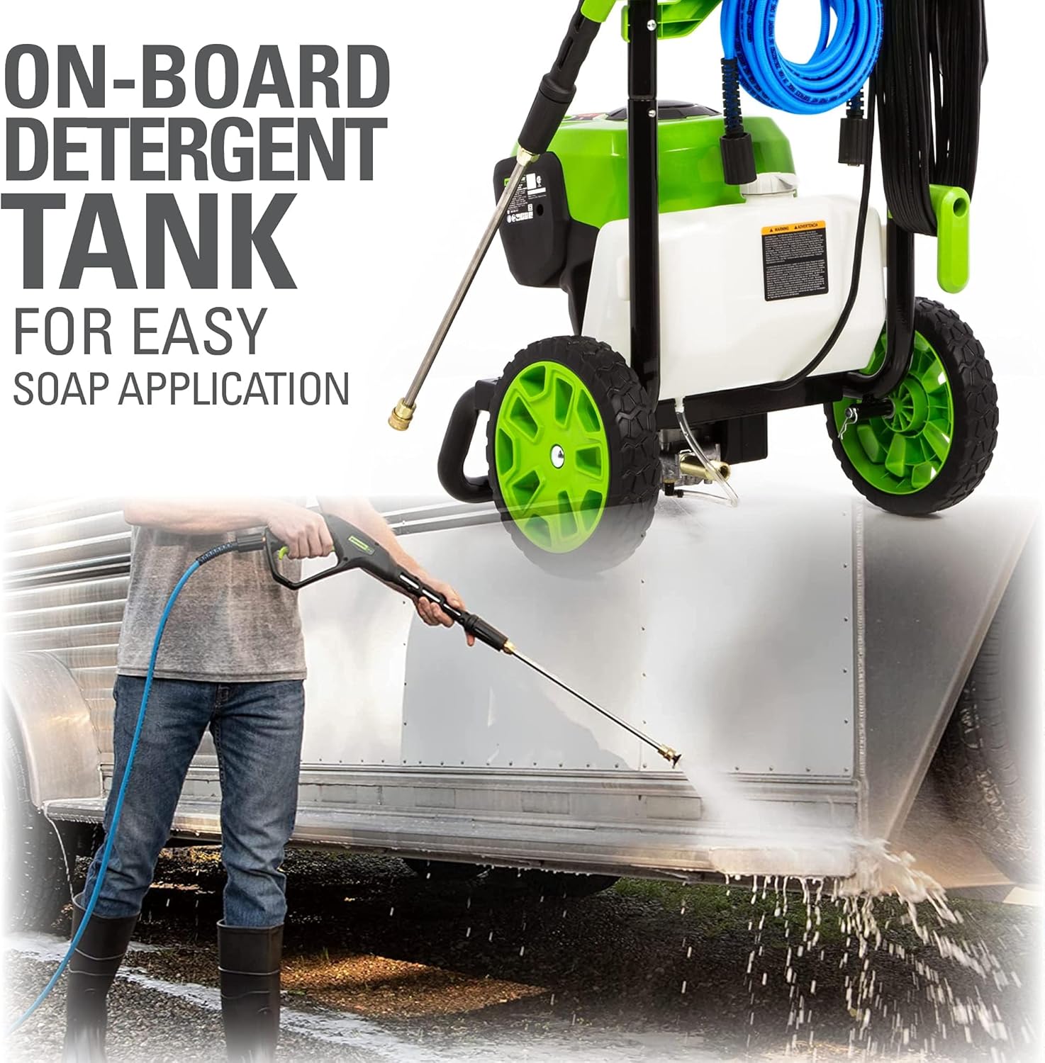 Greenworks 2300 PSI TruBrushless (2.3 GPM) Electric Pressure Washer, 25’ Hose, Quick Connect Wand, 15, 24, 40 Degree Soap and Turbo Nozzle image 10