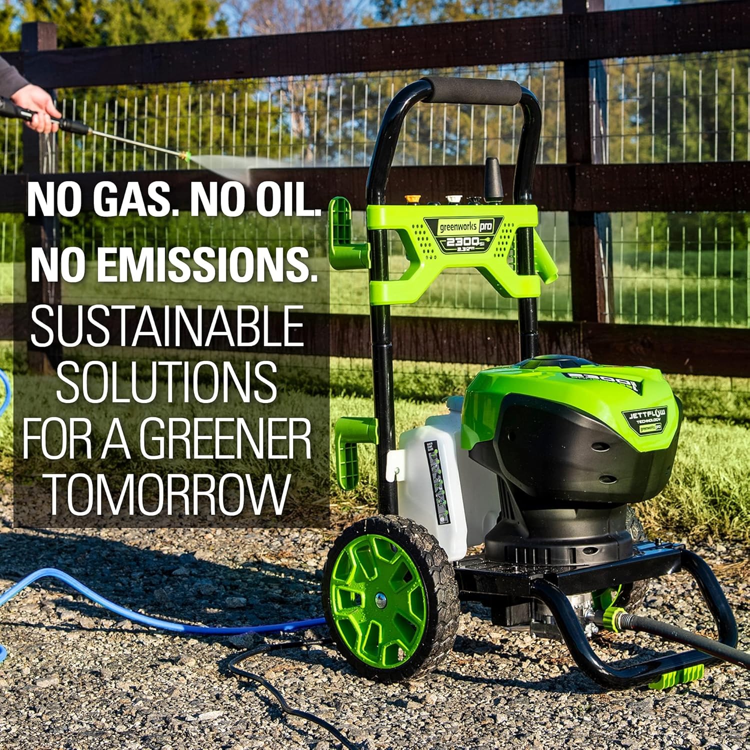 Greenworks 2300 PSI TruBrushless (2.3 GPM) Electric Pressure Washer, 25’ Hose, Quick Connect Wand, 15, 24, 40 Degree Soap and Turbo Nozzle image 11