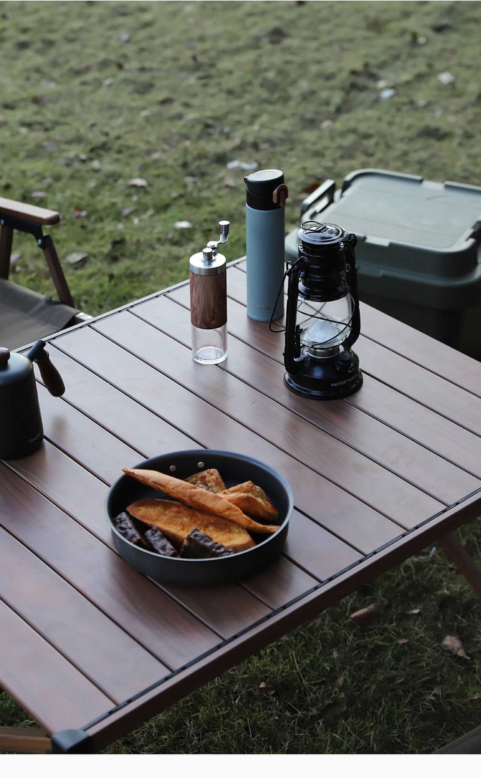 Ozark Trail Aluminum Roll-Top Camping Table, Dark Brown image 9