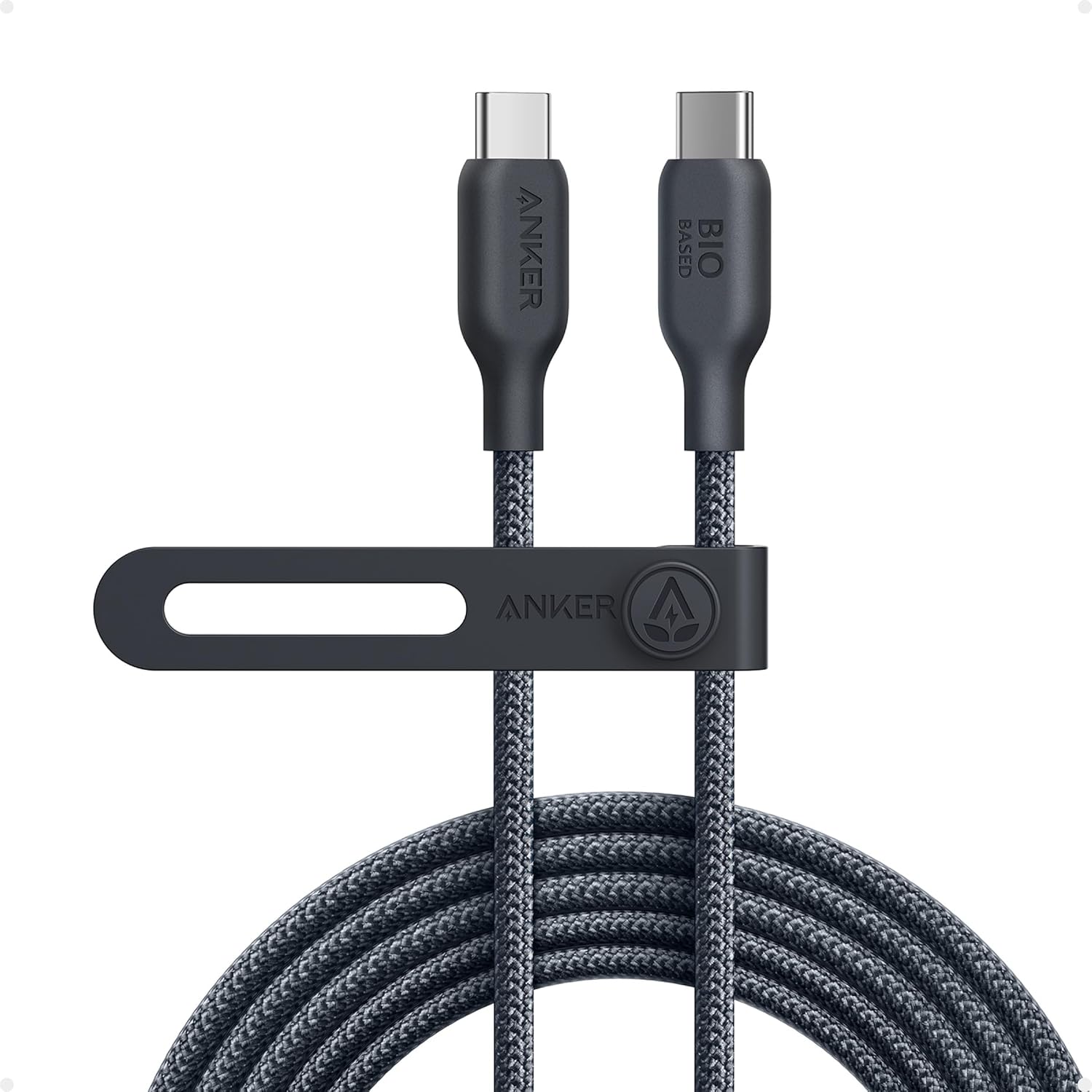Anker USB C Cable, 240W Bio-Braided Type C Fast Charge Cord for iPhone 16/16 Pro, MacBook Pro 2020, iPad Pro,and More(USB 2.0, 10FT, Phantom Black) image 1