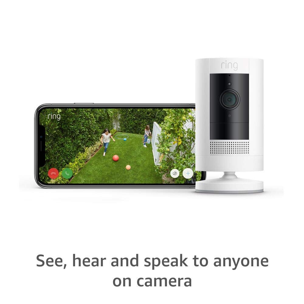 Like-New Ring Stick Up Cam Battery HD security camera with custom privacy controls, Simple setup, Works with Alexa - White image 3