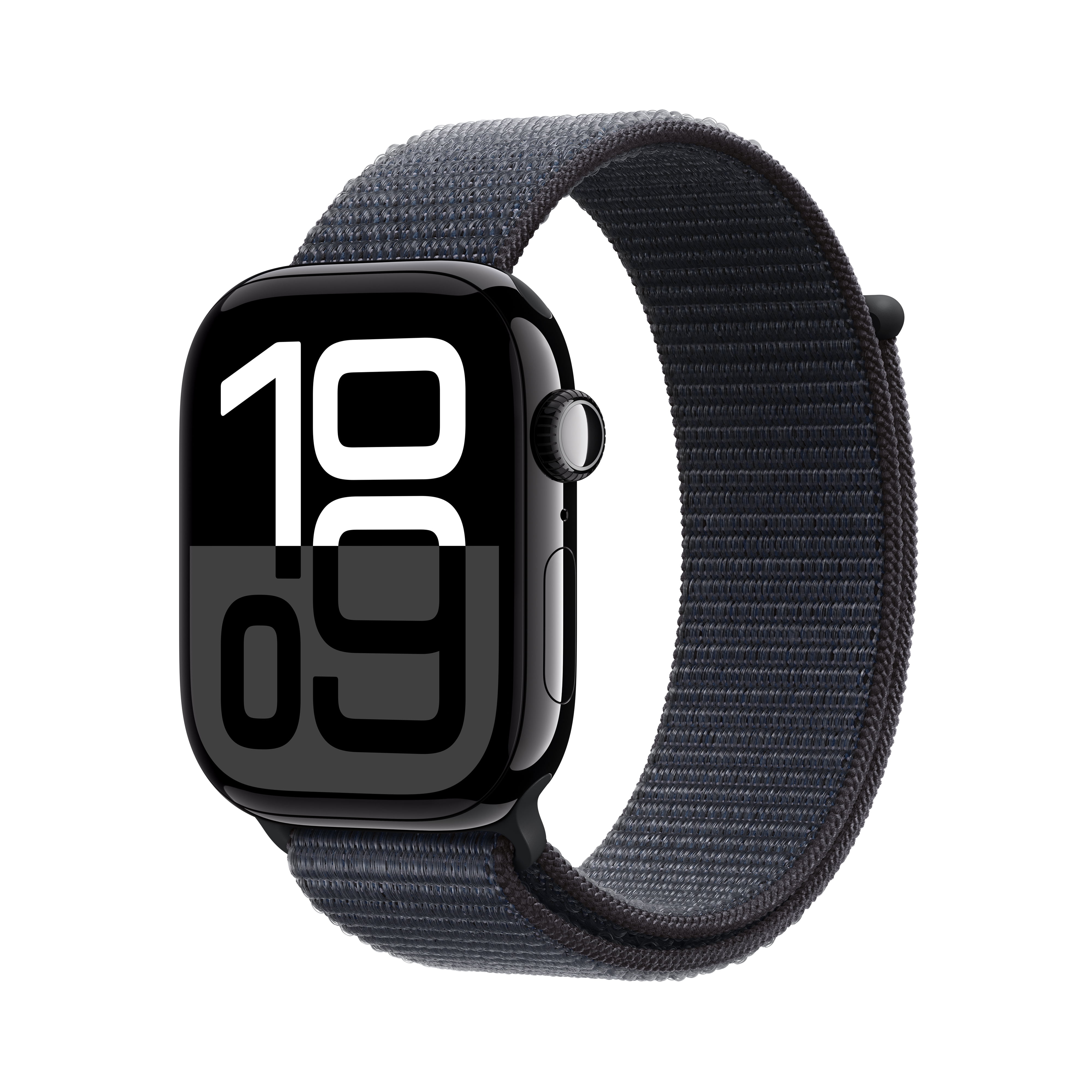 Apple Watch Series 10 GPS 46mm Jet Black Aluminum Case with Ink Sport Loop image 1