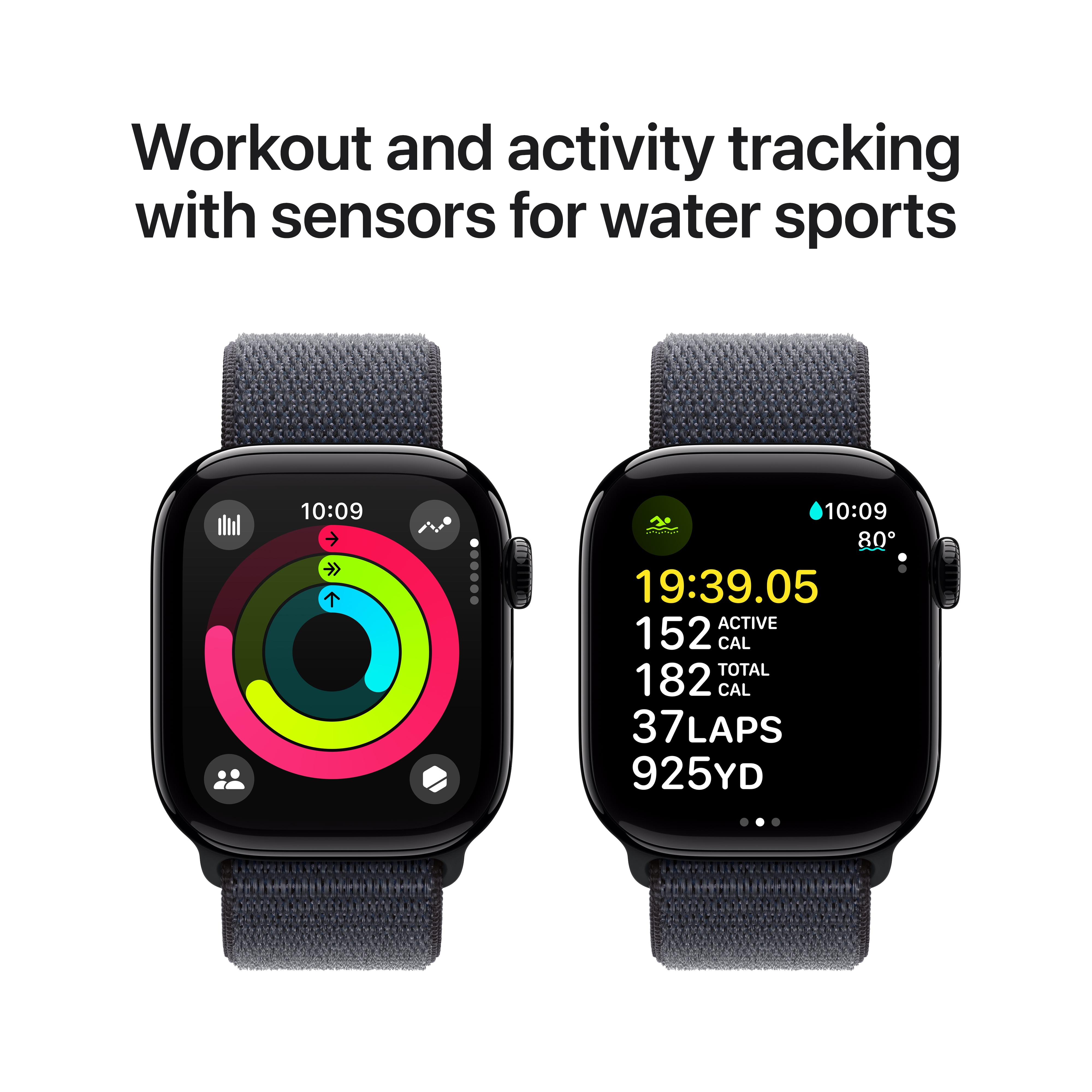 Apple Watch Series 10 GPS 46mm Jet Black Aluminum Case with Ink Sport Loop image 4