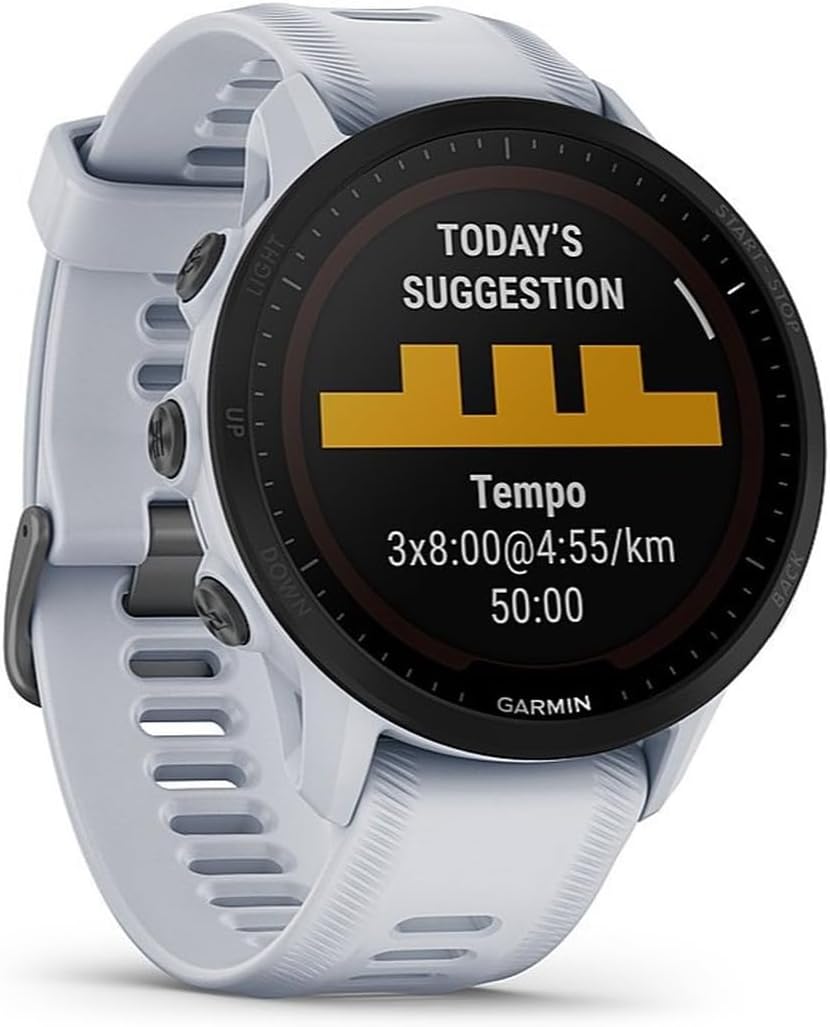 Garmin Forerunner® 955, GPS Running Smartwatch, Tailored to Triathletes, Long-Lasting Battery, Whitestone image 3
