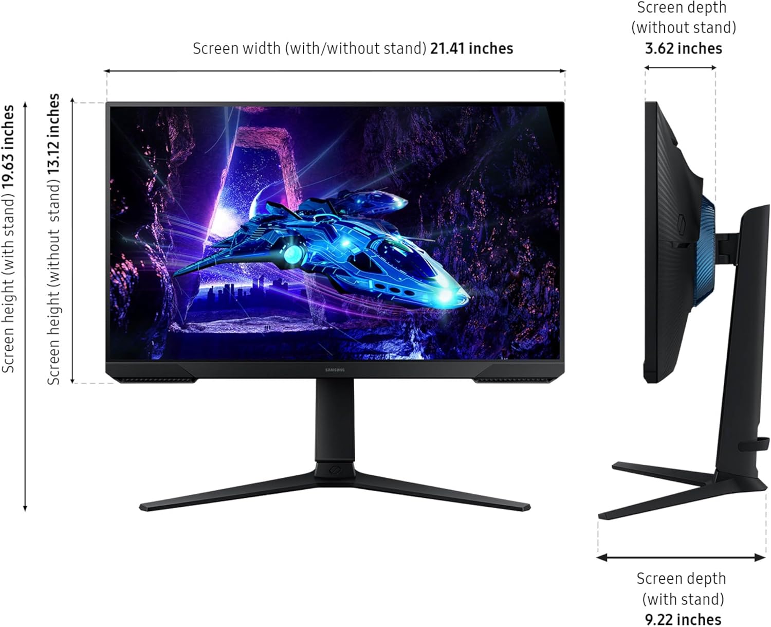 Samsung 24-Inch Odyssey G3 (G30D) Series FHD Gaming Monitor, 1ms, 180Hz, AMD FreeSync, Adjustable Stand, Black Equalizer, Virtual Aim Point, Eye Saver Mode, Flicker-Free, LS24DG302ENXZA image 3