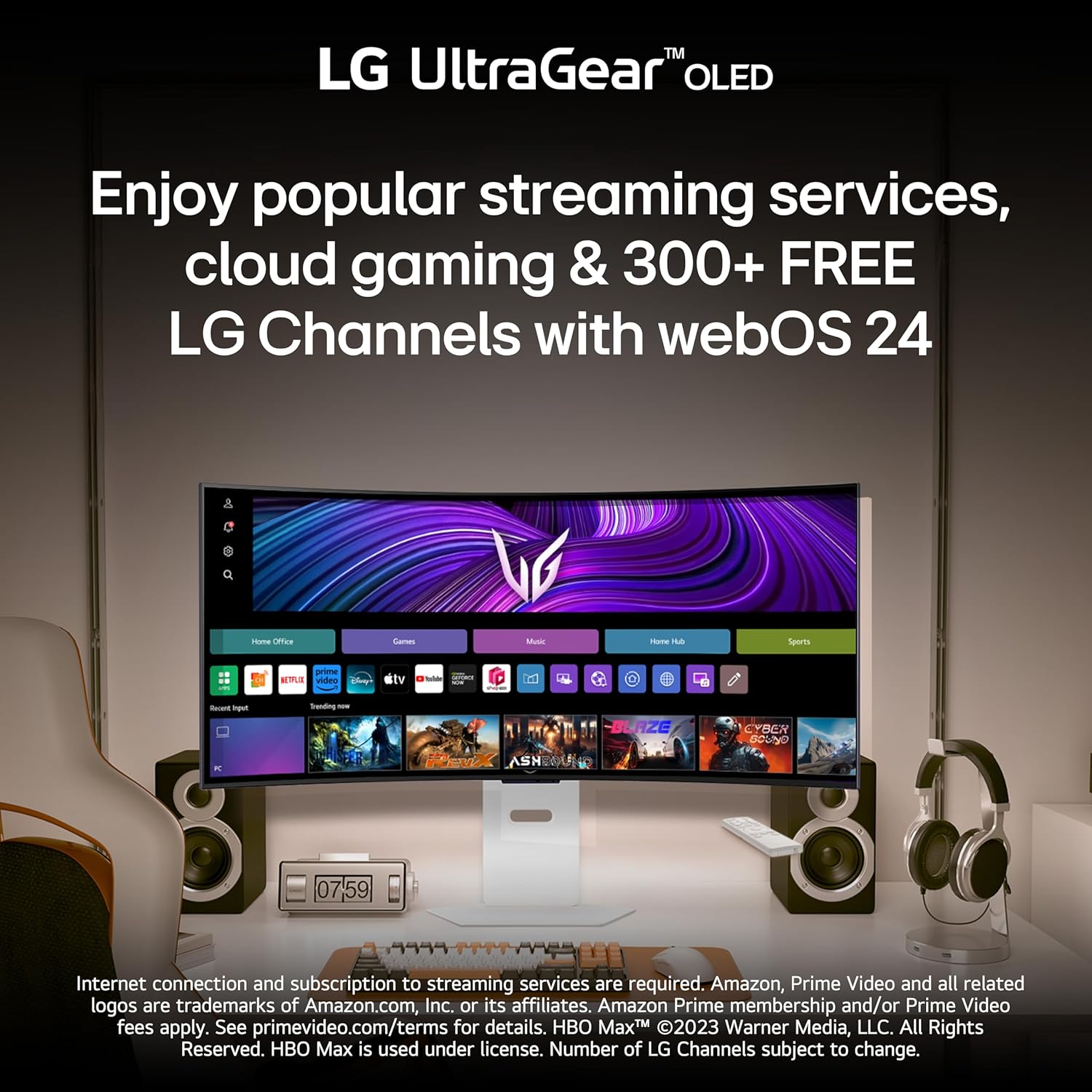 LG 39GX90SA-W 39-inch Ultragear WQHD (3440 x 1440) OLED Curved Gaming Monitor 240Hz, 1ms, NVIDIA G-Sync Compatible, AMD FreeSync Premium, VESA DisplayHDR True Black 400, webOS, USB Type-C, White image 4