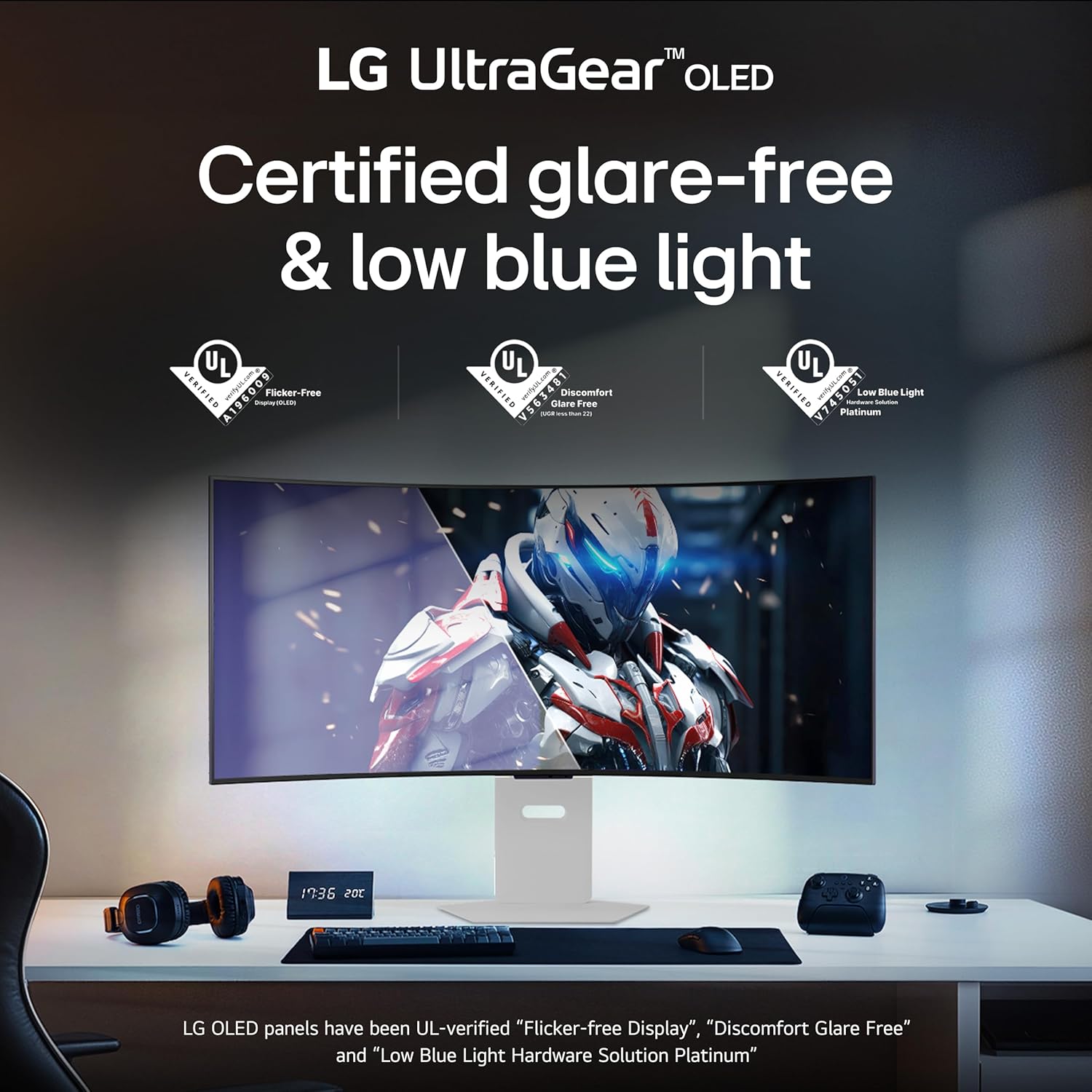 LG 39GX90SA-W 39-inch Ultragear WQHD (3440 x 1440) OLED Curved Gaming Monitor 240Hz, 1ms, NVIDIA G-Sync Compatible, AMD FreeSync Premium, VESA DisplayHDR True Black 400, webOS, USB Type-C, White image 13