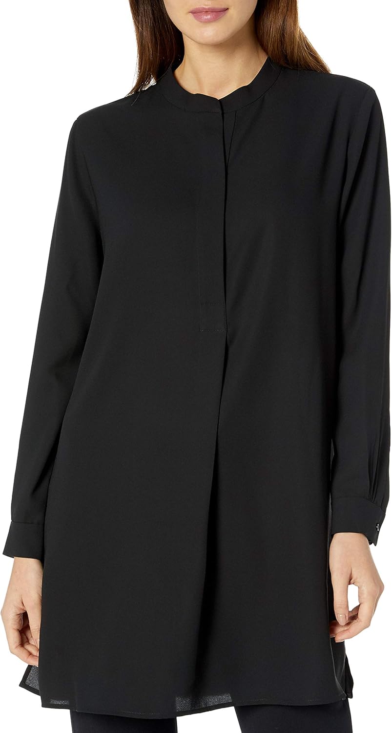 Anne Klein Women's Pop-Over Blouse with Covered Placket and Side Slits image 1