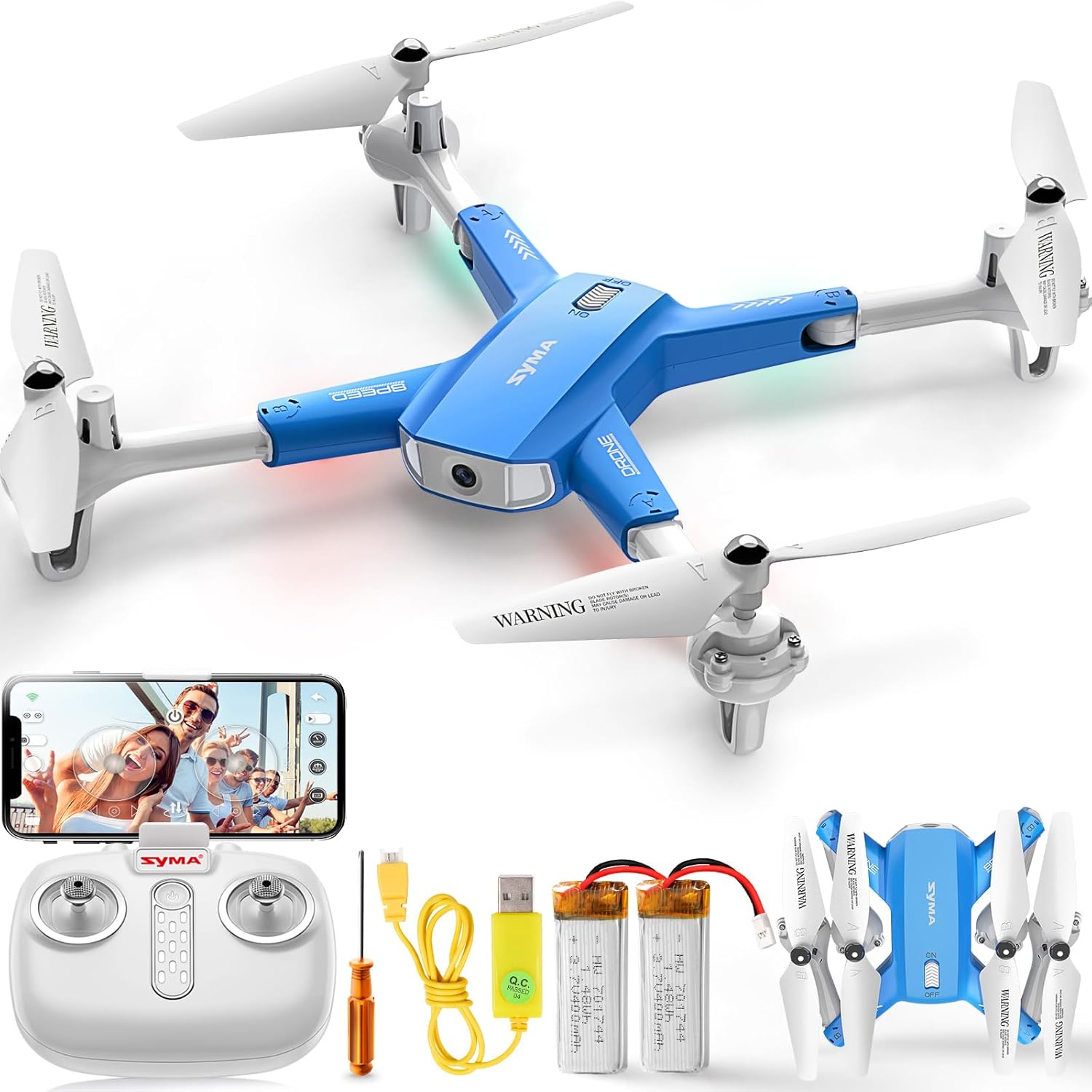 SYMA Drone with Camera for Adults Kids,1080P FPV Camera RC Quadcopter with Altitude Hold, One Key Start, 3D Flips, 2 Batteries Remote Control Helicopter Flying Toys Gifts for Boys Girls image 1